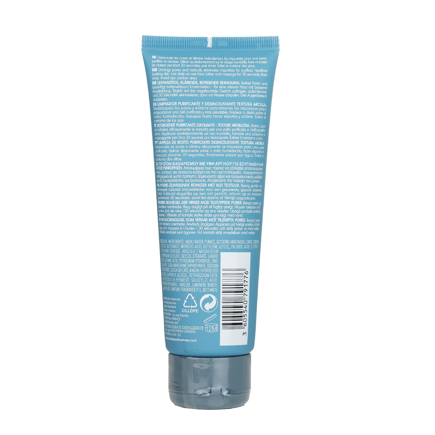 Biotherm Homme T-Pur Clay-Like Unclogging Purifying Cleanser 125ml/4.22oz