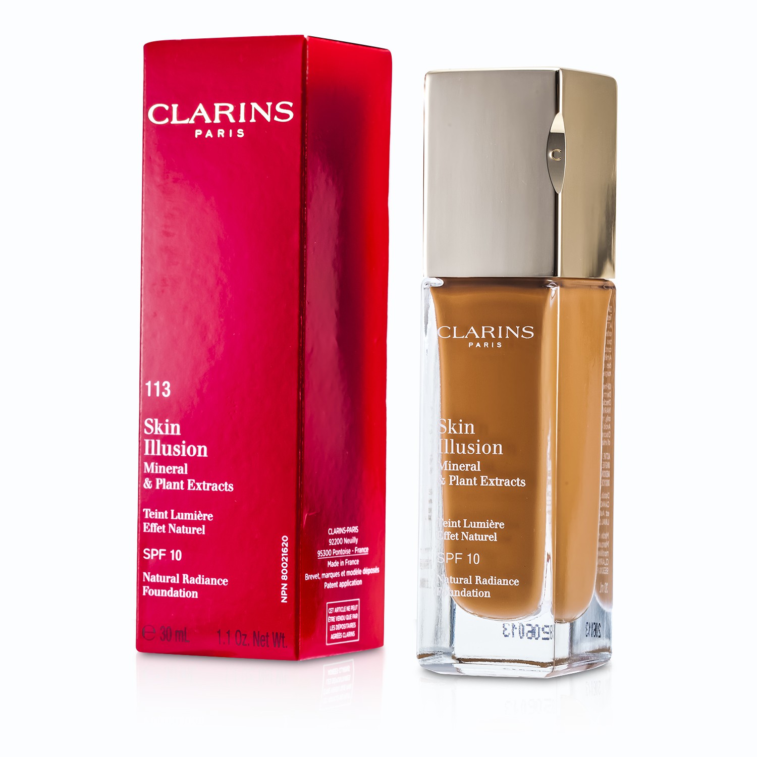 Clarins 克蘭詩 (嬌韻詩) 蘋果光透亮粉底液 SPF10 Skin Illusion Natural Radiance Foundation SPF 10 30ml/1oz