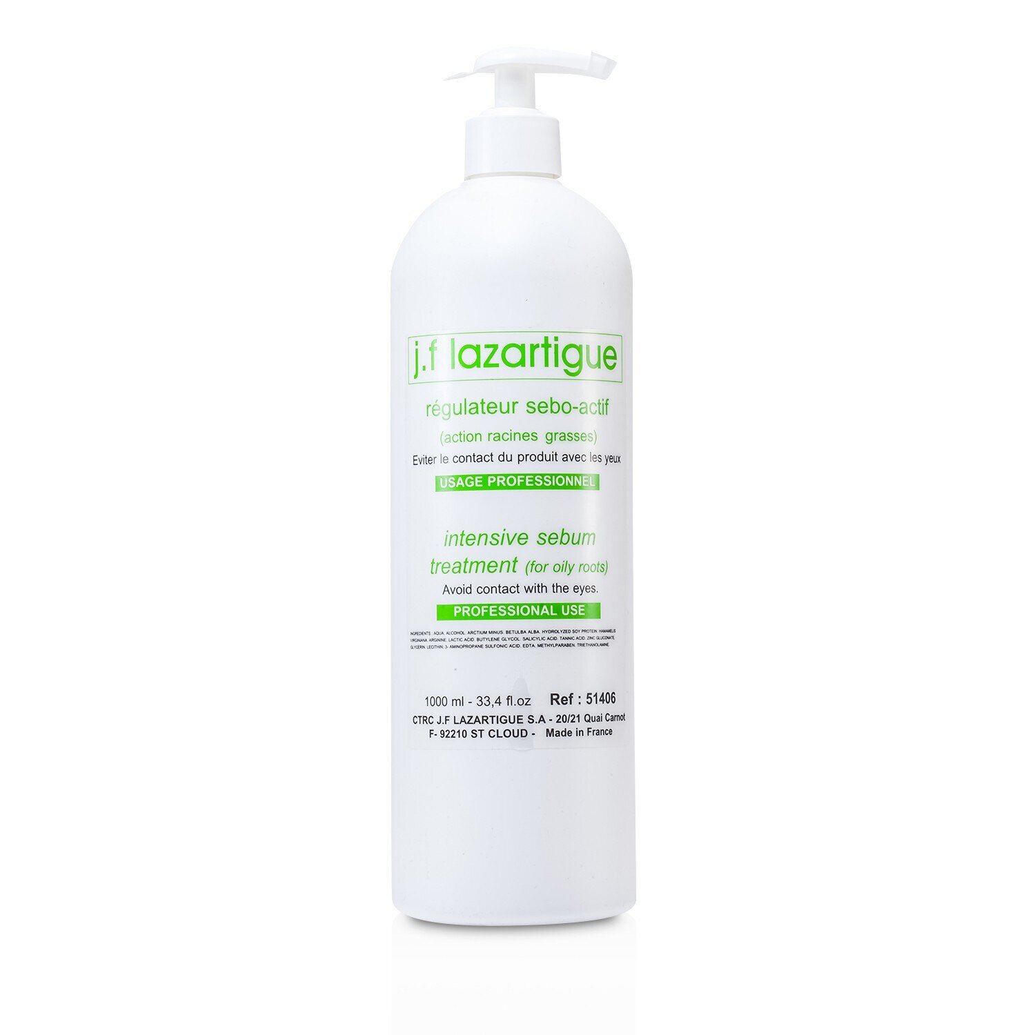 J. F. Lazartigue معالج دهني مكثف - للجذور الدهنية (حجم صالون) 1000ml/33.4oz