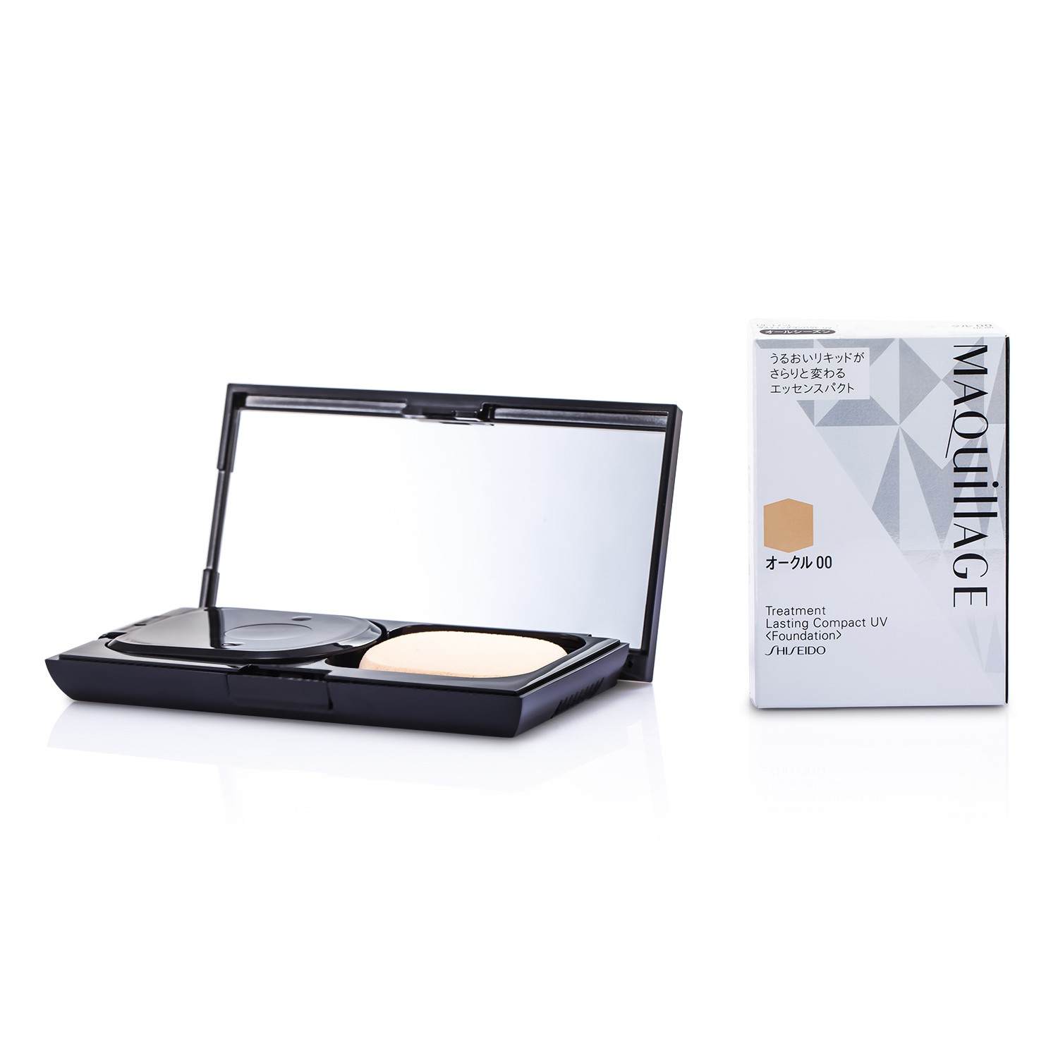 Shiseido Maquillage Treatment Lasting Compact UV Dlhotrvácny ochranný púder SPF24 v čiernej kazetke – OC 00 12g/0.4oz