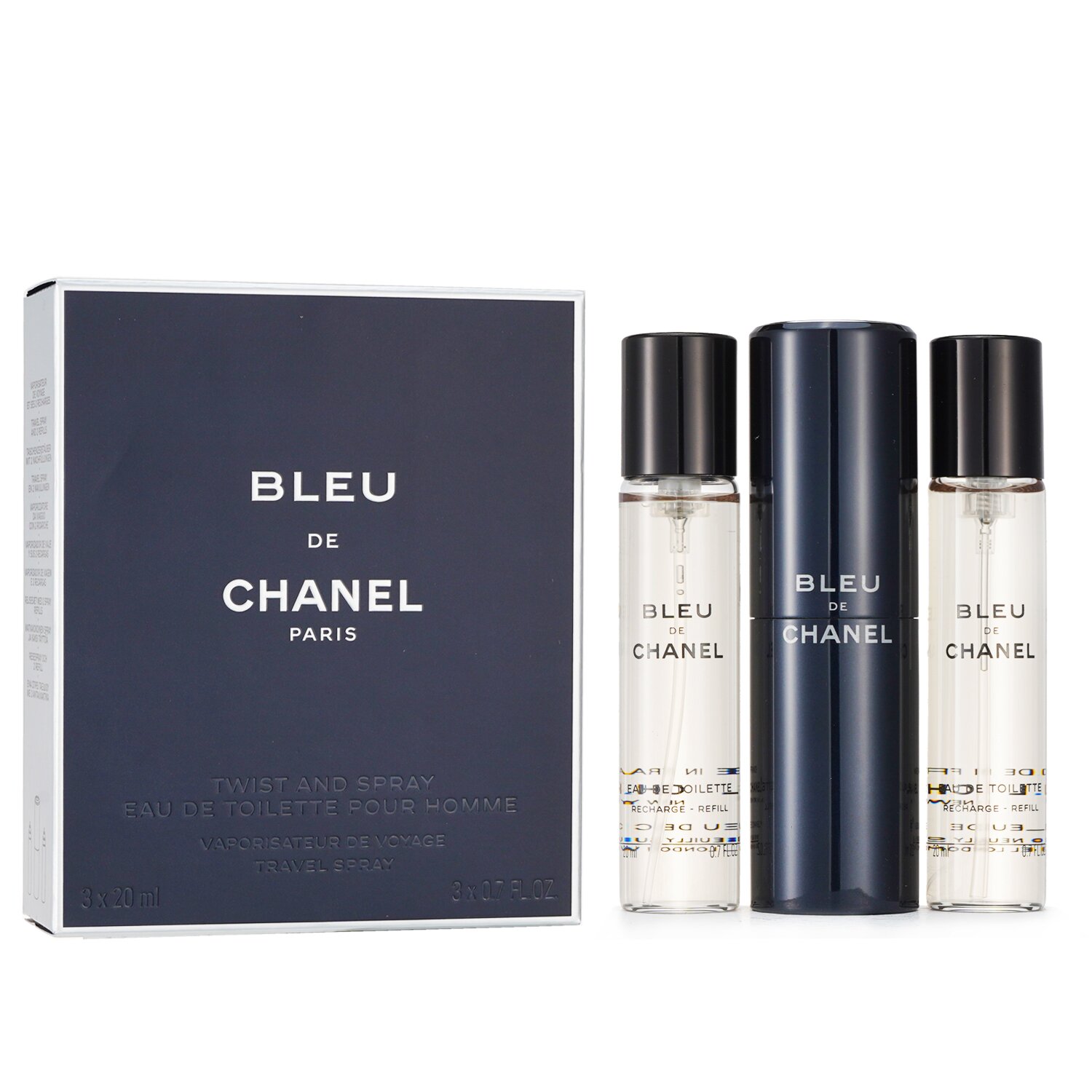 Bleu De Chanel Twist And online Spray Parfum Travel Spray 3 x 0.7 oz