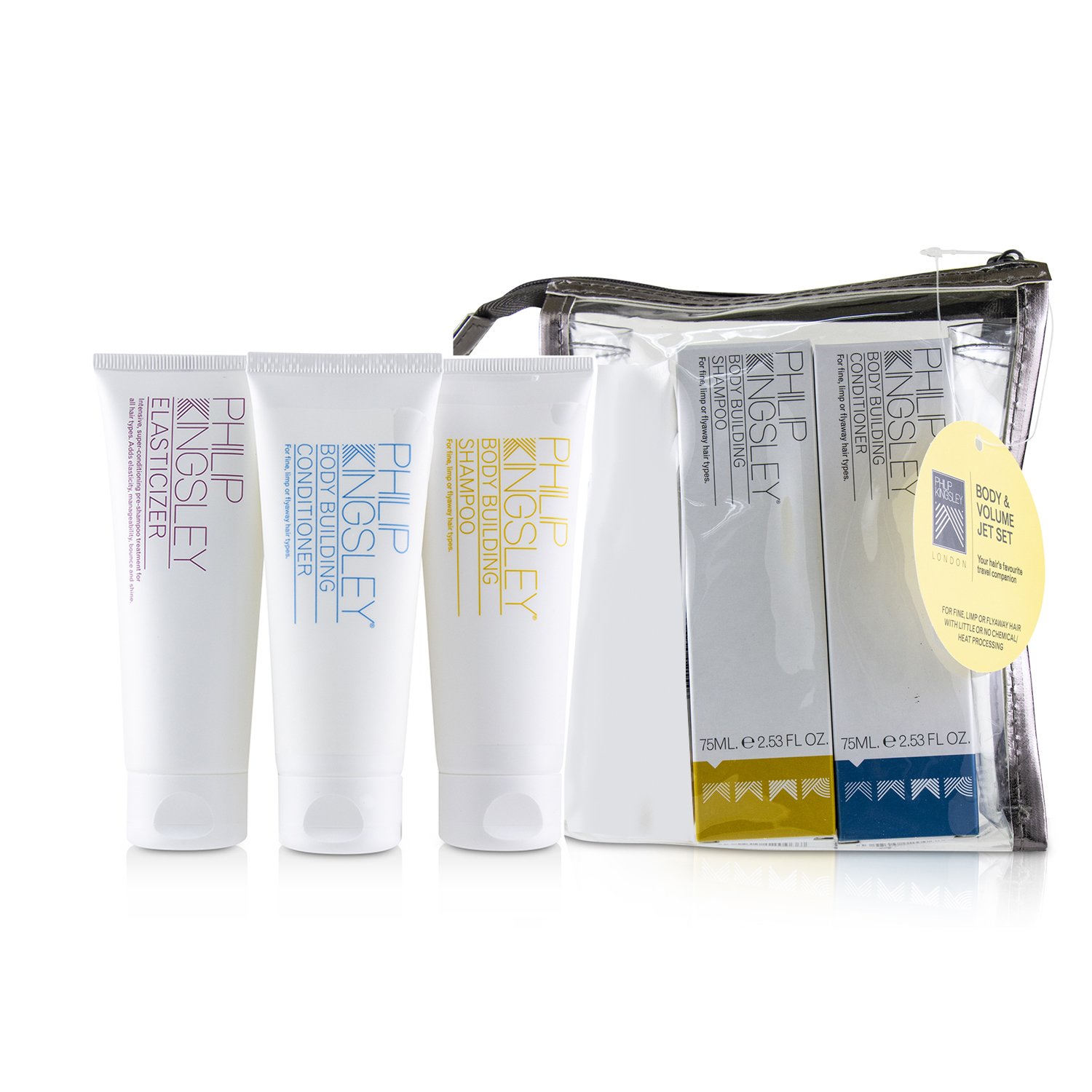 Philip Kingsley Body & Volume Jet Set: Shampoo 75ml + Conditioner 75ml + Elasticizer 75ml 3pcs