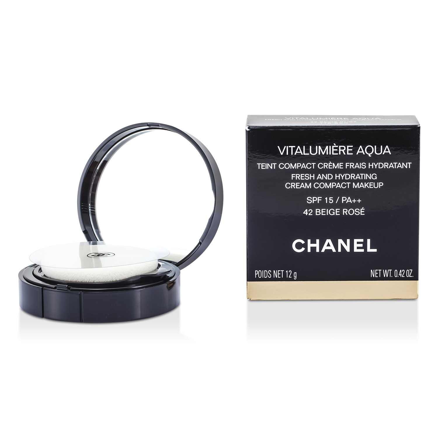 Chanel Vitalumiere Aqua Fresh And Hydrating Cream Compact MakeUp SPF 15 12g/0.42oz