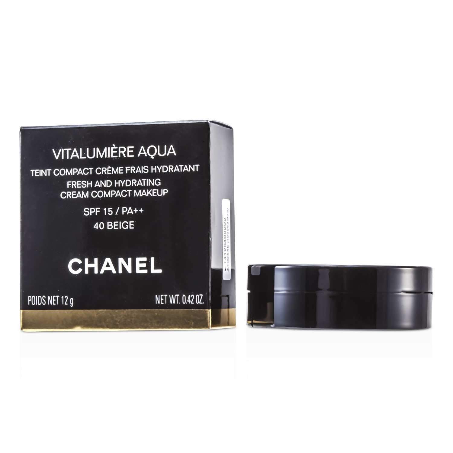 Chanel Vitalumiere Aqua Segar Dan Hidrasi Krim Kompak Mekap SPF 15 12g/0.42oz