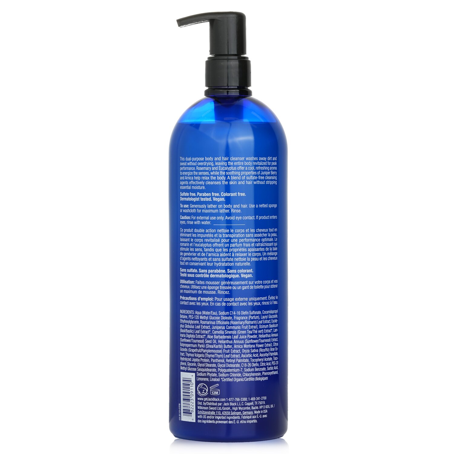 Jack Black Turbo Wash Energizing Pembersih Untuk Rambut & Tubuh 975ml/33oz