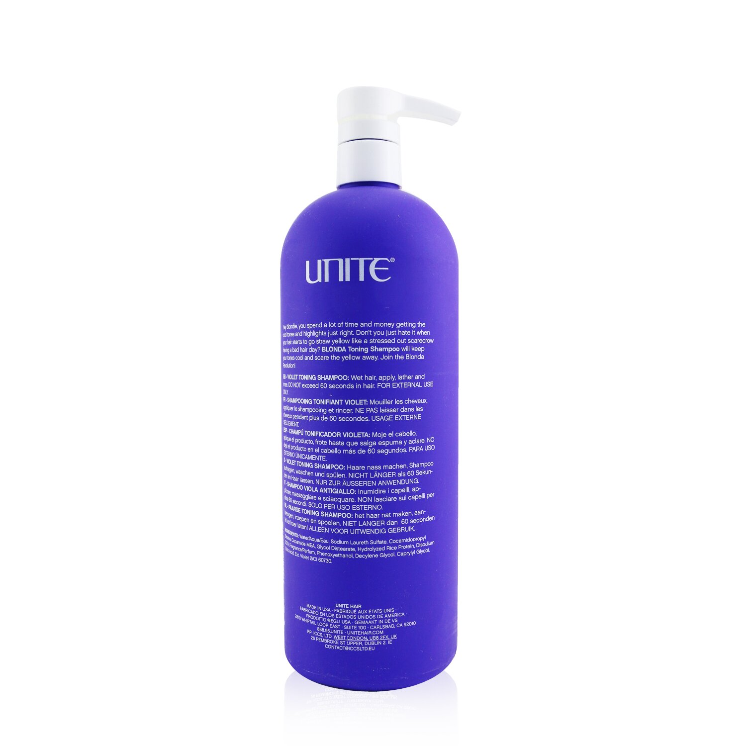 Unite BLONDA Toning Shampoo (Violet Toning Shampoo) 1000ml/33.8oz