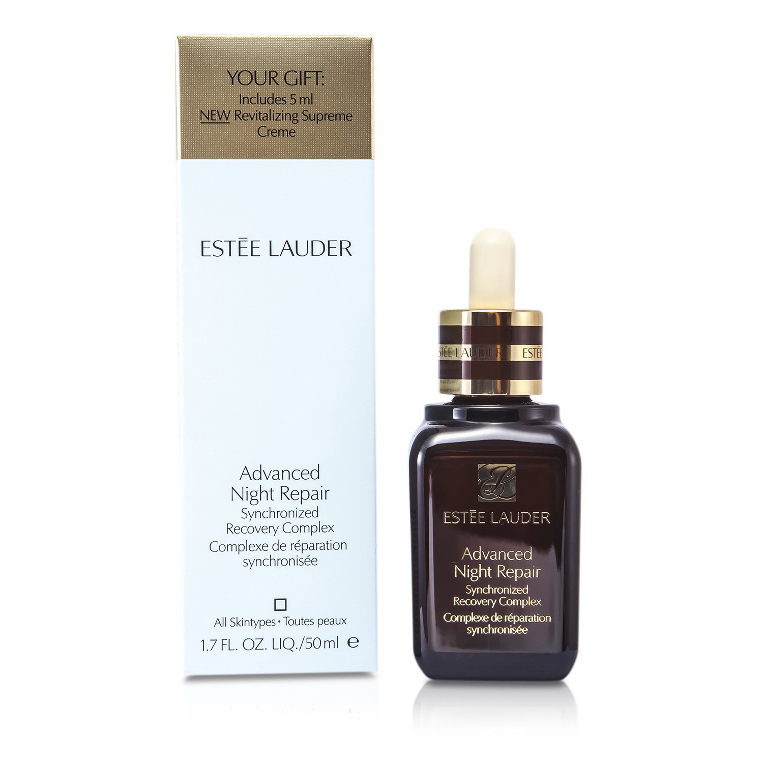 Estee Lauder مركب ليلي متطور مرمم ومحسن بآن واحد ( هدية مجانية: كريم مجدد للبشرة 5مل ) 50ml/1.7oz