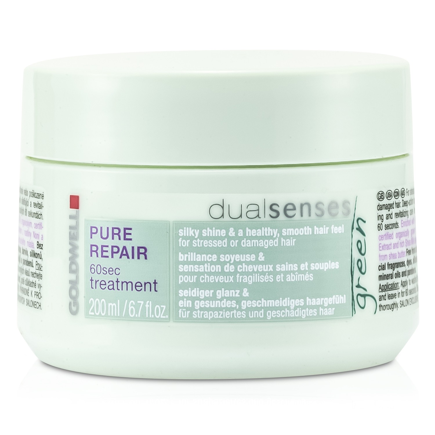 Goldwell Reparační vlasová maska Dual Senses Green Pure Repair 60 Sec Treatment (pro stresované nebo poškozené vlasy) 200ml/6.7oz