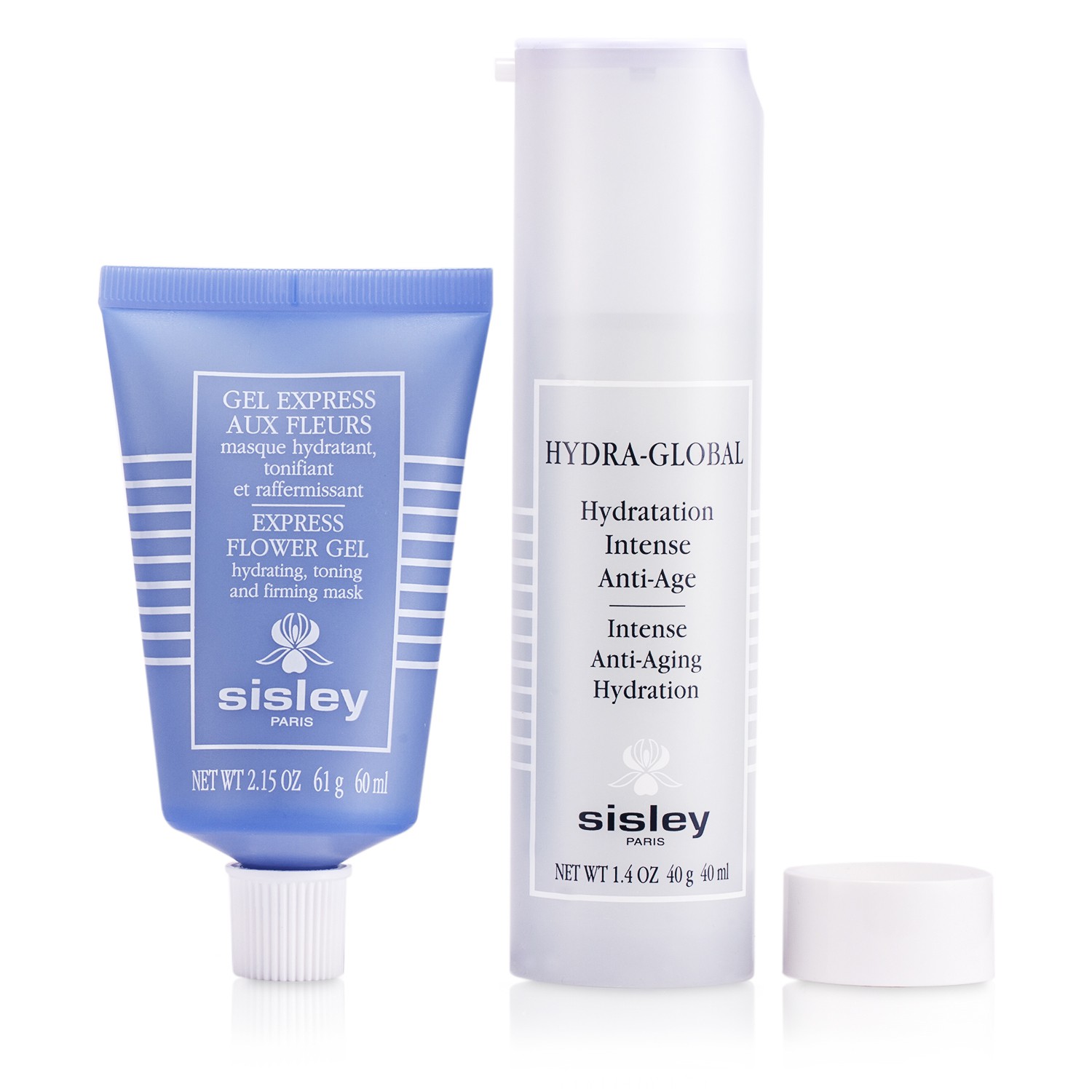 Sisley Sada hydratační kosmetiky Moisturizing Kit: hydratační sérum Hydra-Global Airless 40ml + květinový gel Express Flower Gel 60ml 2pcs