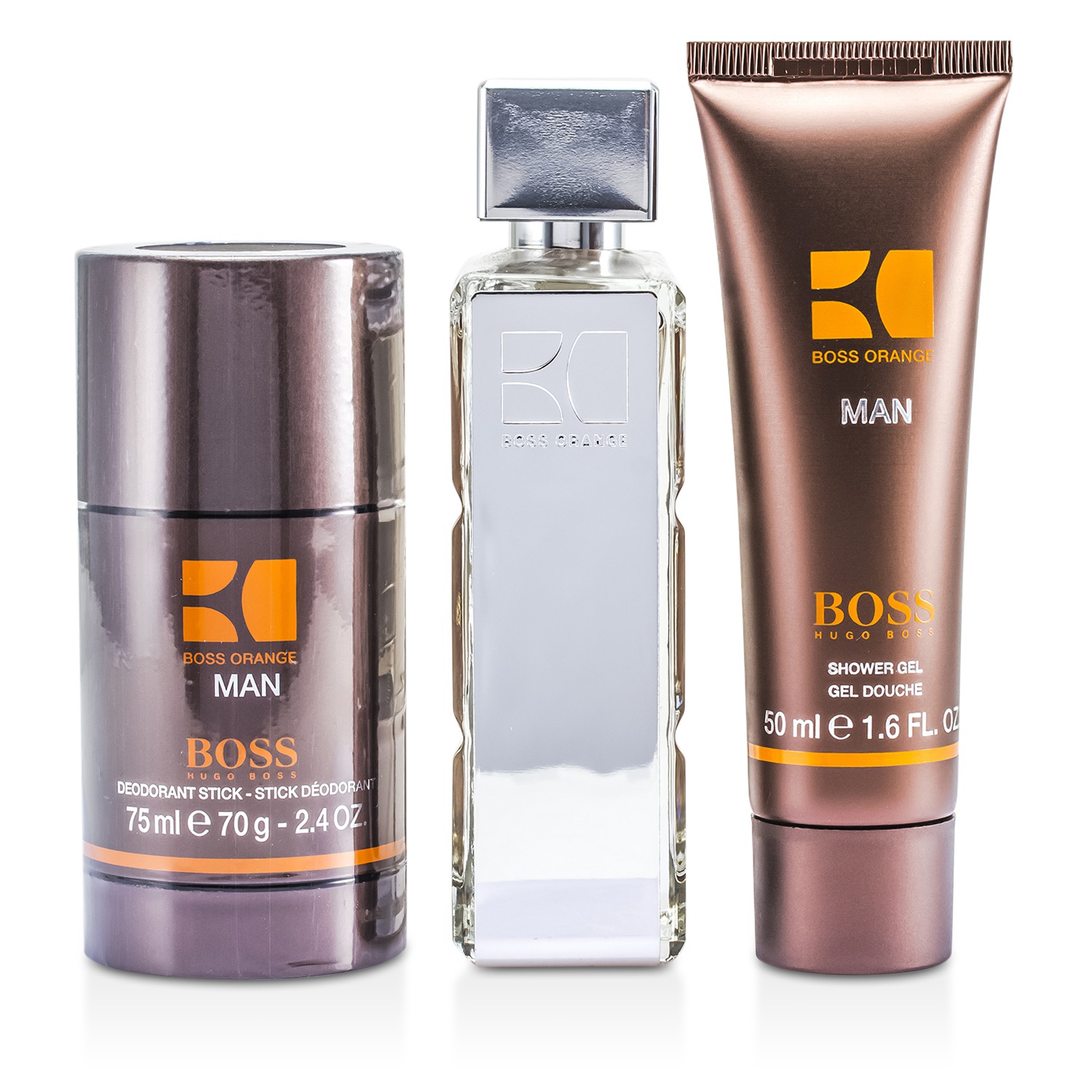 Hugo Boss Boss Orange Man Coffret: Eau De Toilette Spray 100ml/3.3oz + Deodorant Stick 70g/2.4oz + Shower Gel 50ml/1.6oz 3pcs