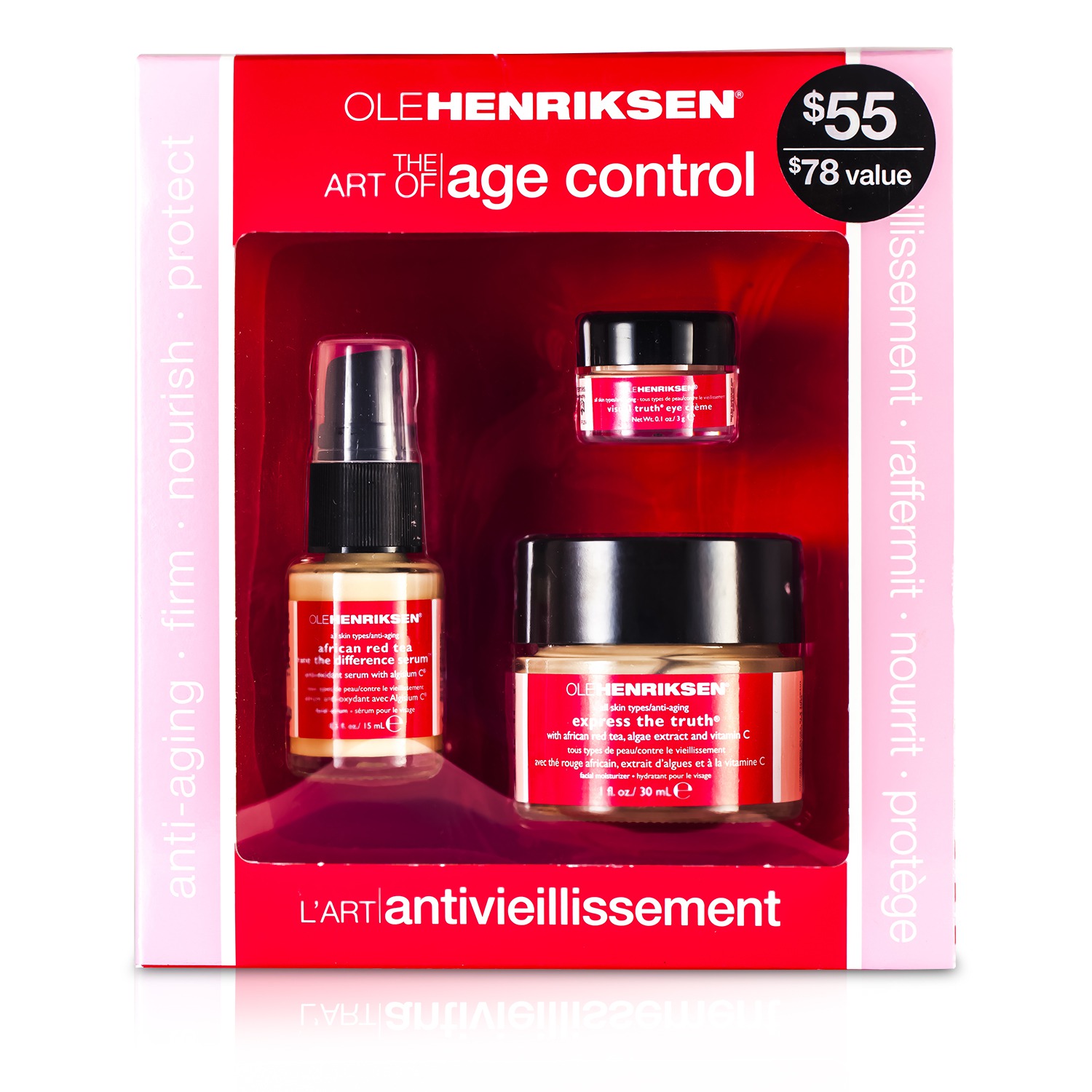 Ole Henriksen The Art Of Age Control Kit: Express The Truth 30ml + African Red Tea See The Difference Serum 15ml + Visual Truth Eye Cream 3g 3pcs