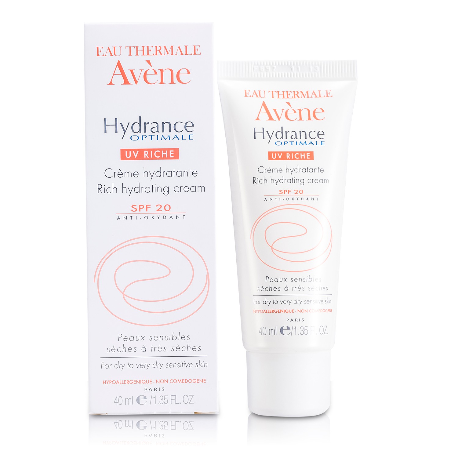 Avene Hydrance Optimale UV Rich Hydrating Cream SPF 20 - For Dry to Very Dry Sensitive Skin 40ml/1.35oz