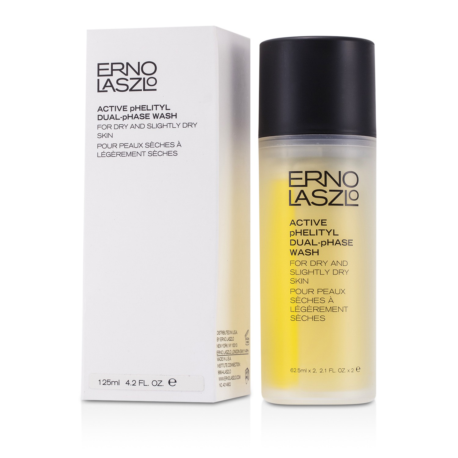 Erno Laszlo Active Phelityl Dual - Phase Wash - For Dry & Slightly Dry Skin (Unboxed) 2x62.5ml/2.1oz