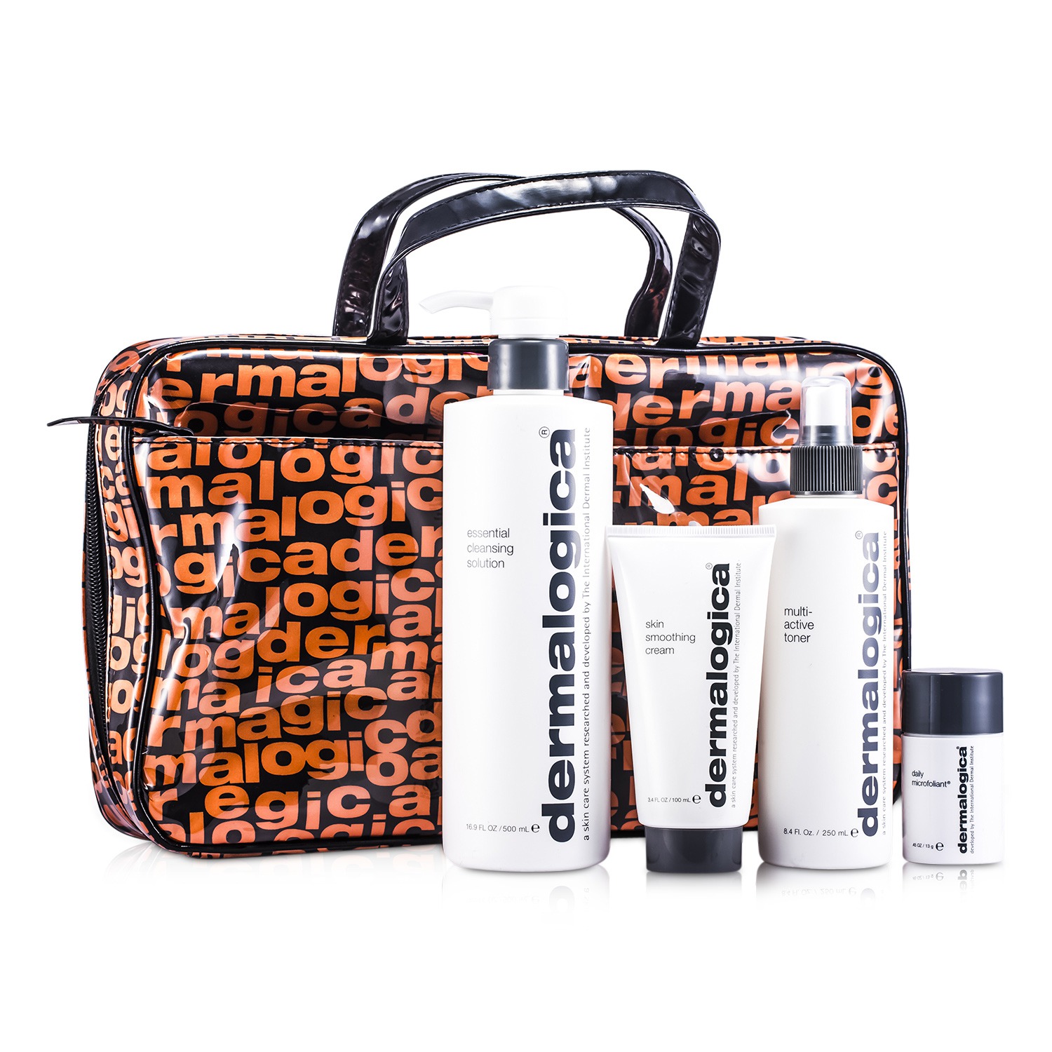 Dermalogica Set Festive : Solución Limpiadora Esencial 500ml + Tónico Multi Activo 250ml + Crema Suavizante 100ml + Microexfoliante Diario 13g 4pcs