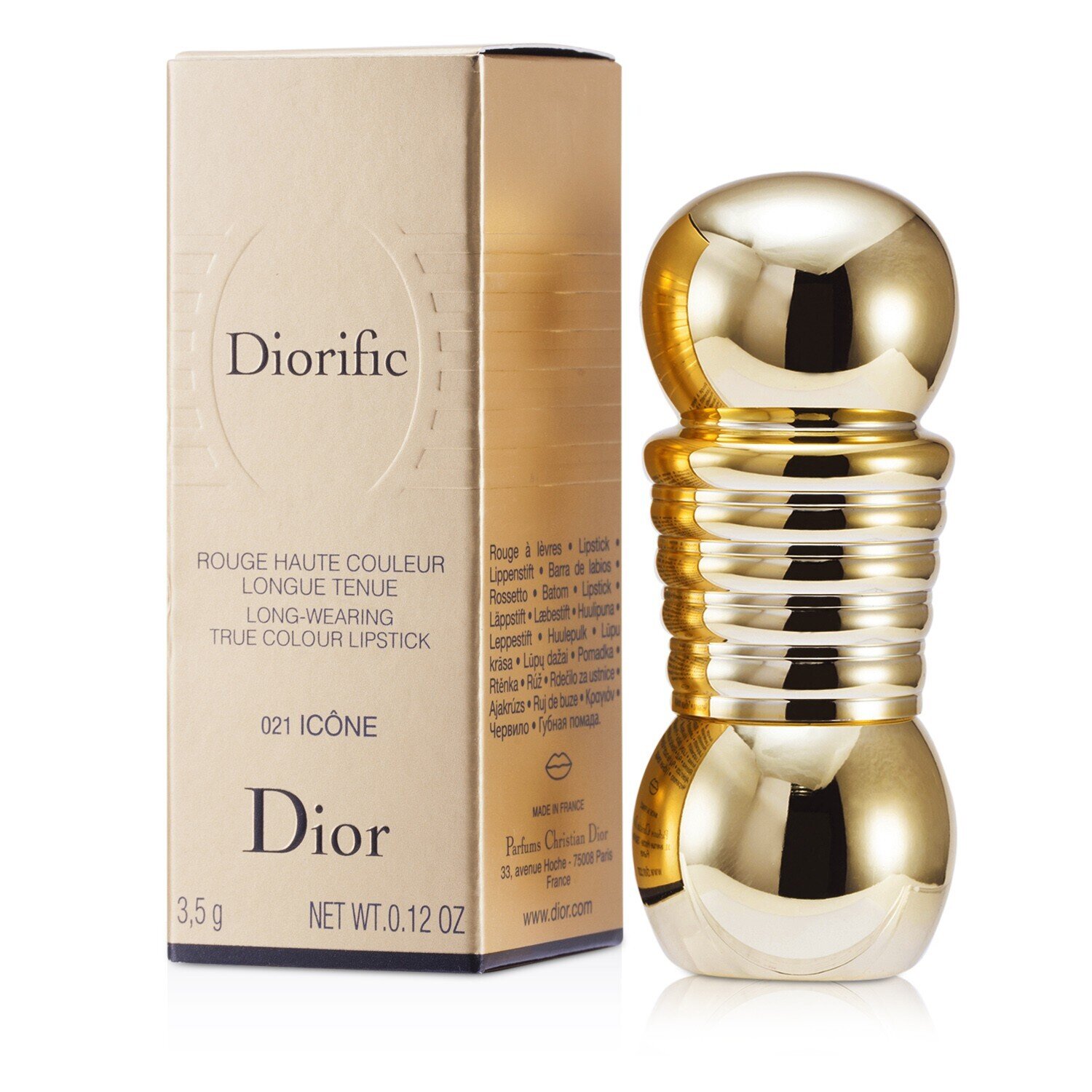 Christian Dior Diorific Lipstick Jemný hydratačný rúž (Nové balenie) – No. 021 Icone 3.5g/0.12oz