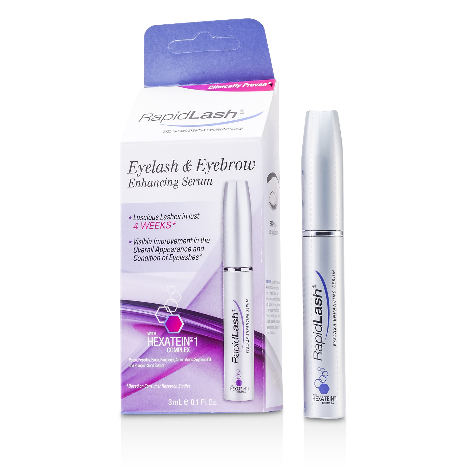 RapidLash Eyelash & Eyebrow Enhancing Serum (With Hexatein 1 Complex) 3ml/0.1oz