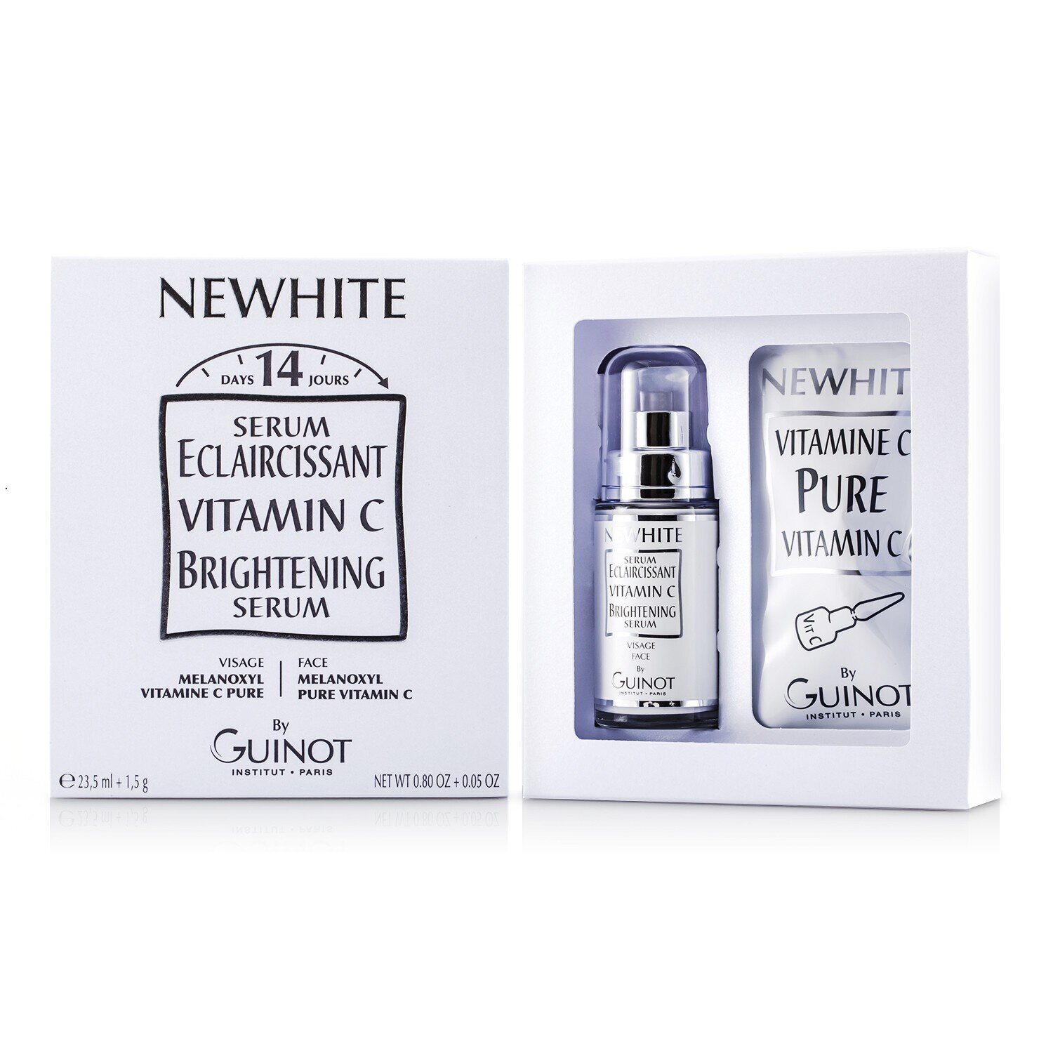 Guinot Newhite Vitamin C Brightening Serum (Brightening Serum 23.5ml/0.8oz + Pure Vitamin C 1.5g/0.05oz) 2pcs