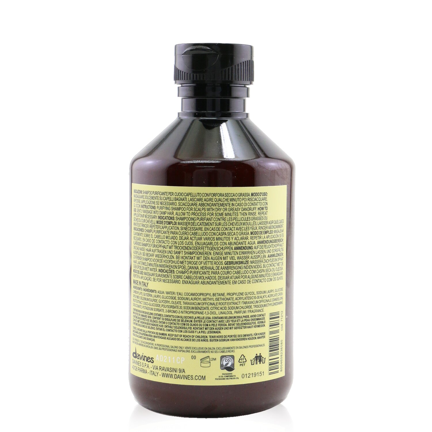 Davines Natural Tech Purifying Shampoo (For Scalp with Oily or Dry Dandruff) 250ml/8.45oz