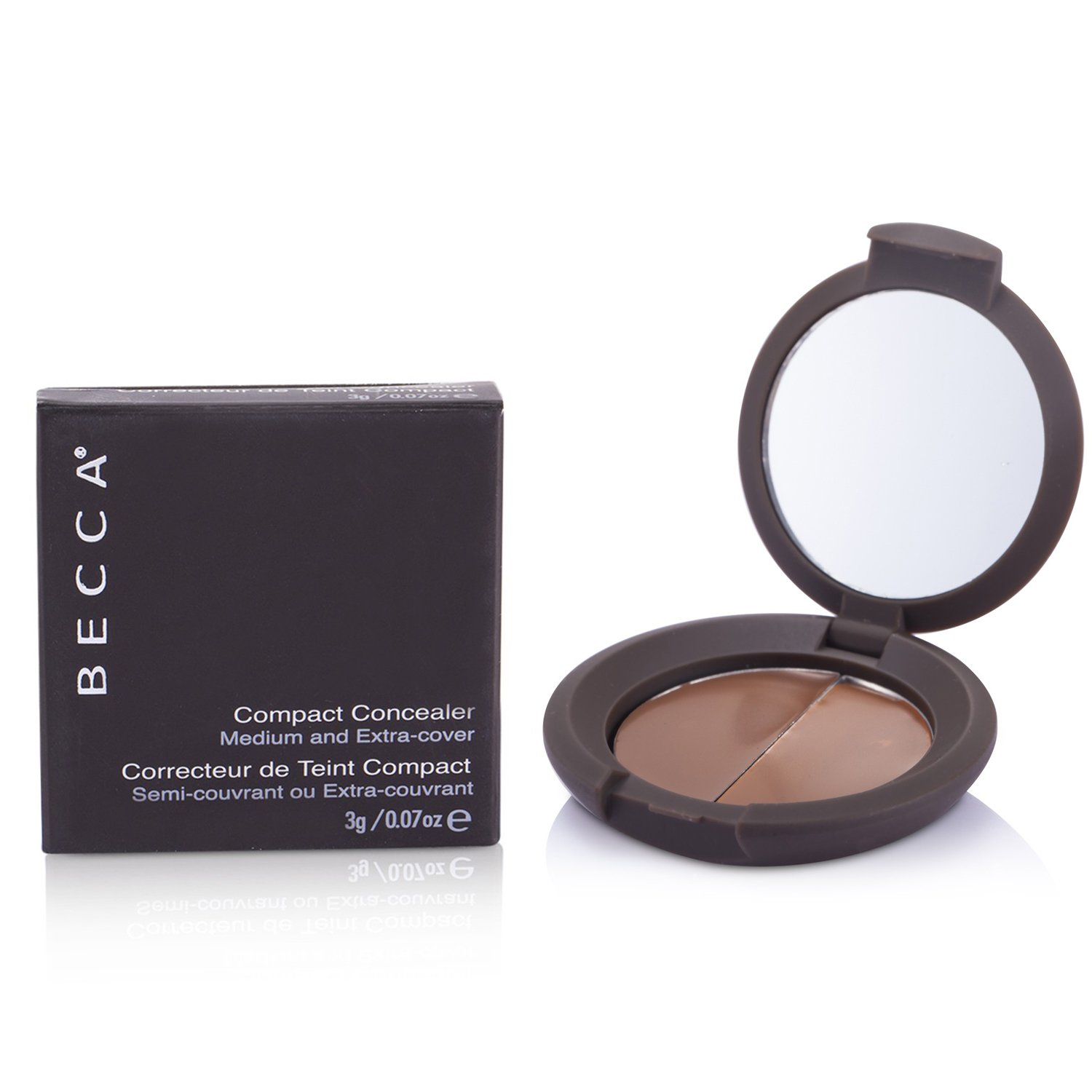 Becca קונסילר בינוני קומפקטי עם כיסוי אקסטרה 3g/0.07oz