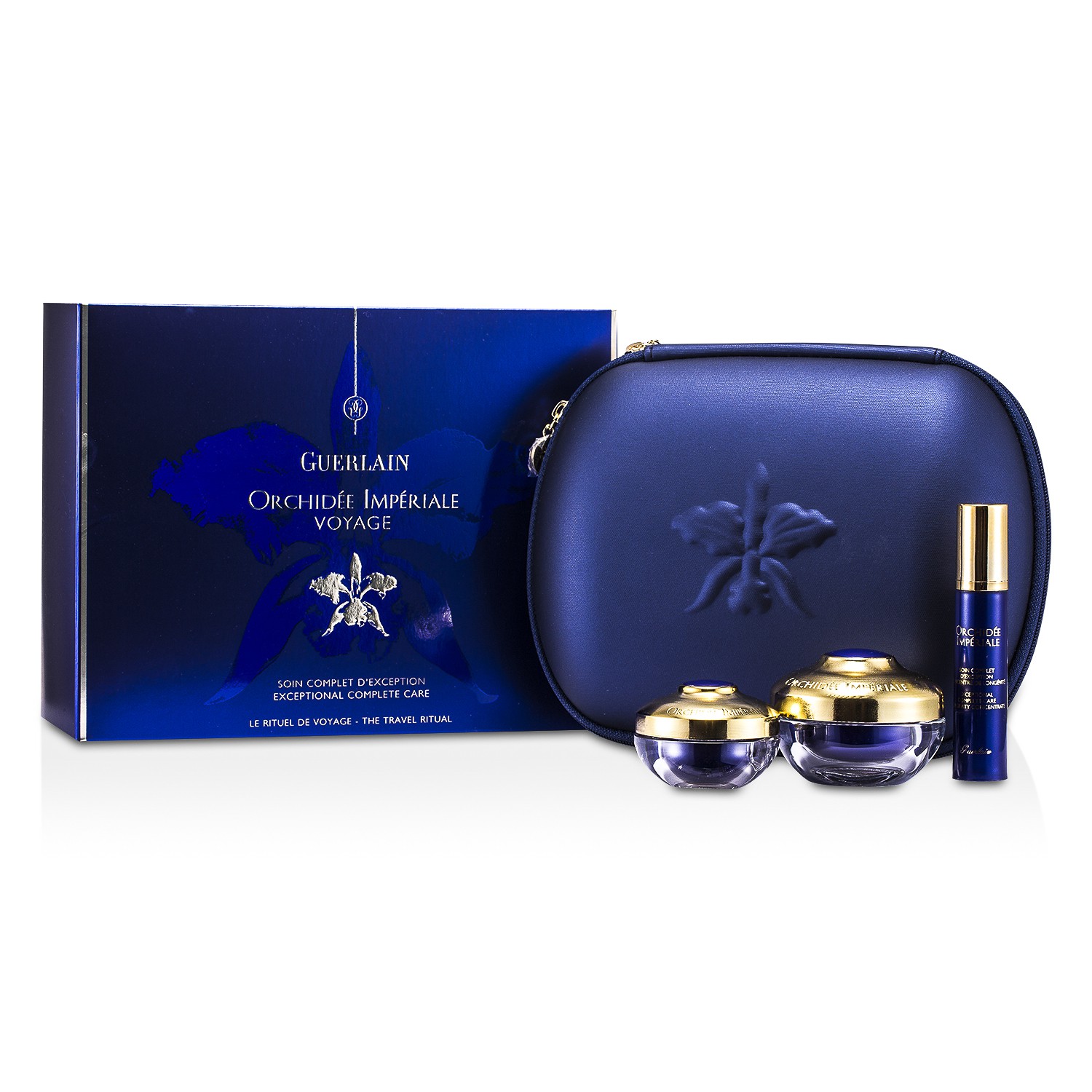 Guerlain Orchidee Imperiale Exceptional Complete Care Set: Cream 15ml + Longevity Concentrate 10ml + Eye & Lip Cream 7ml + Bag 3pcs+1bag