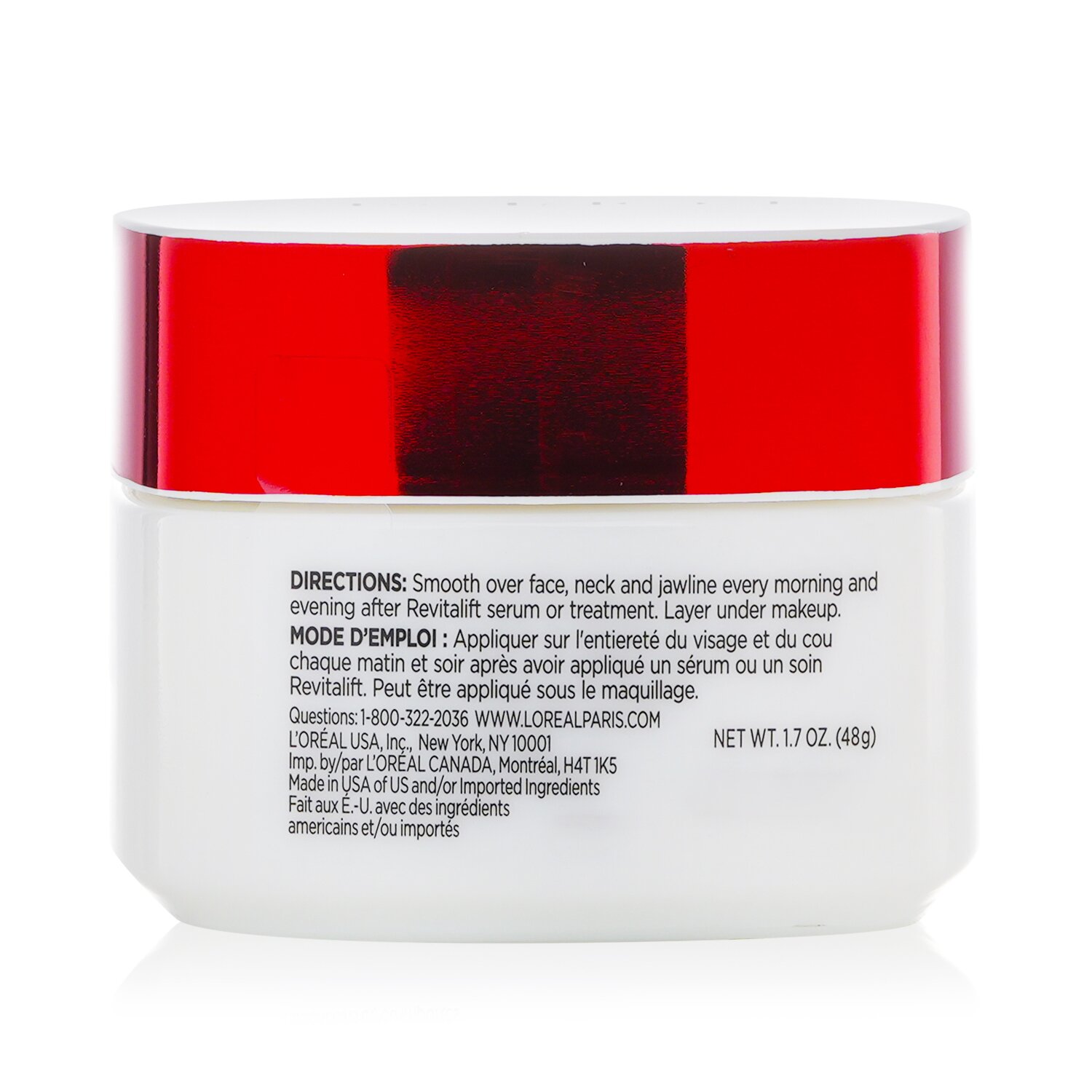 L'Oreal RevitaLift كريم مضاد للتجاعيد + لشد بشرة الوجه والعنق 48g/1.7oz