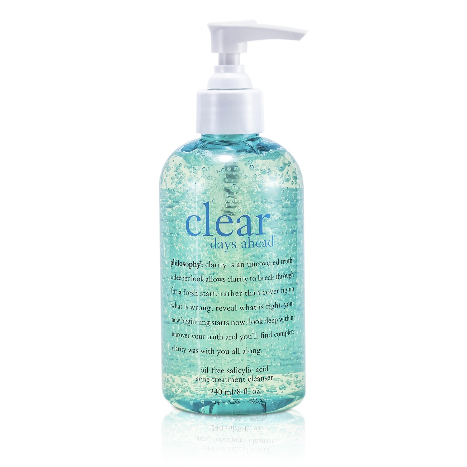 Philosophy Clear Days Ahead منظف معالج لحب الشباببحمض الساليسيك خالي من الزيوت 240ml/8oz