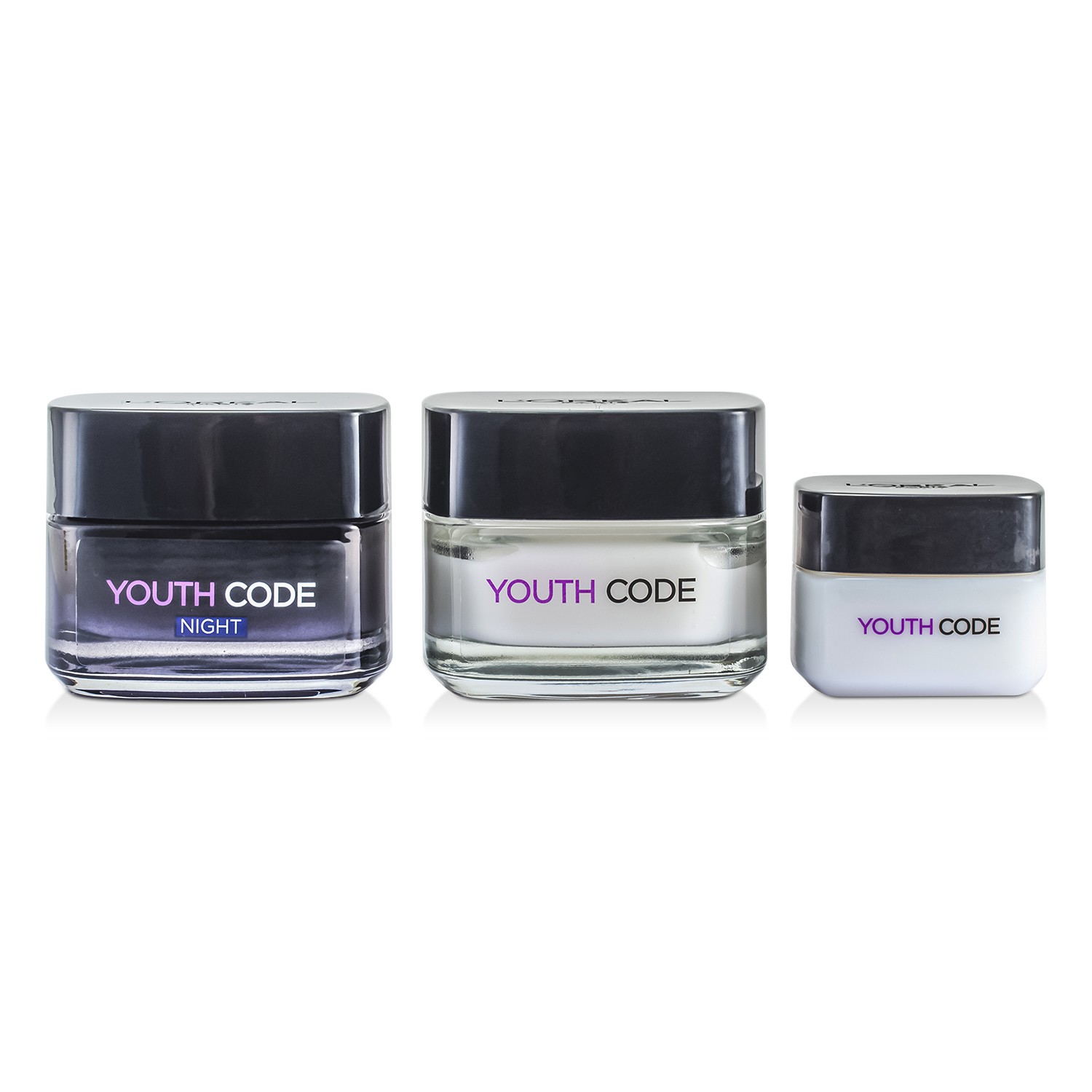 L'Oreal ชุด Youth Code Programme (สำหรับผิวที่ดูอ่อนล้า, ผิวธรรมดา): ครีมกลางคืน 50ml + ครีมกลางวัน 50ml + ครีมทาตา 3ชิ้น