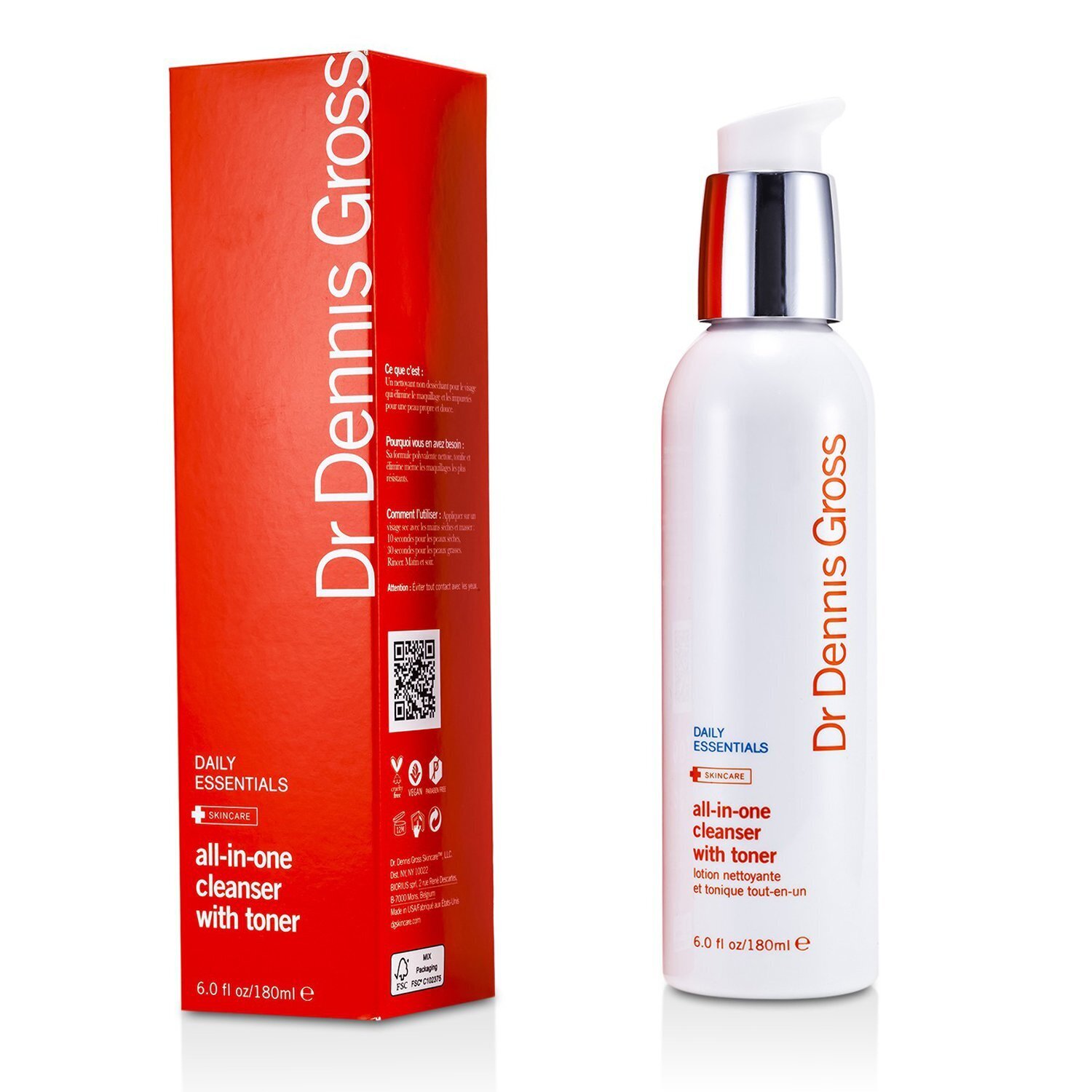 Dr Dennis Gross منظف مع تونر يومي شامل 180ml/6oz