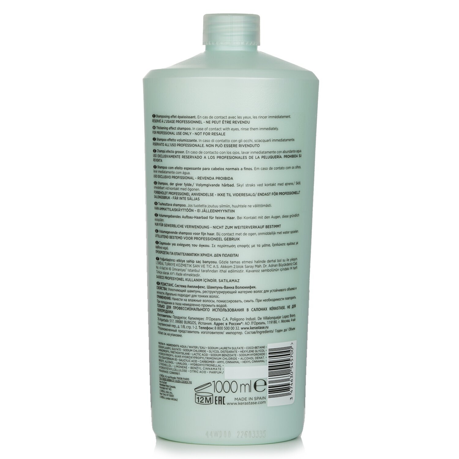 Kerastase Resistance Bain Volumifique Thickening Effect Shampoo (For Fine Hair) 1000ml/34oz