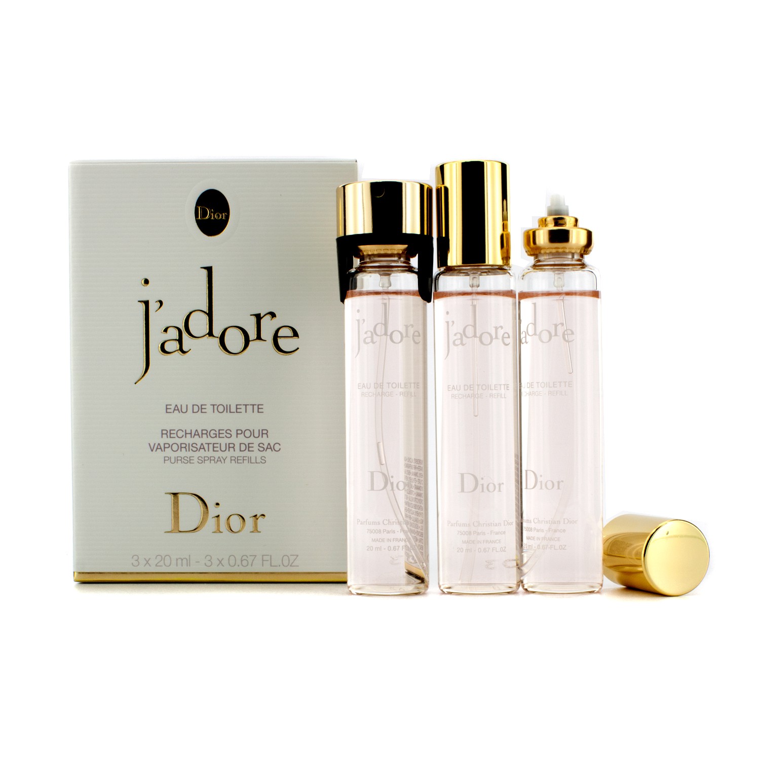 Christian Dior J'Adore Eau De Toilette Purse Spray Refills 3x20ml/0.67oz