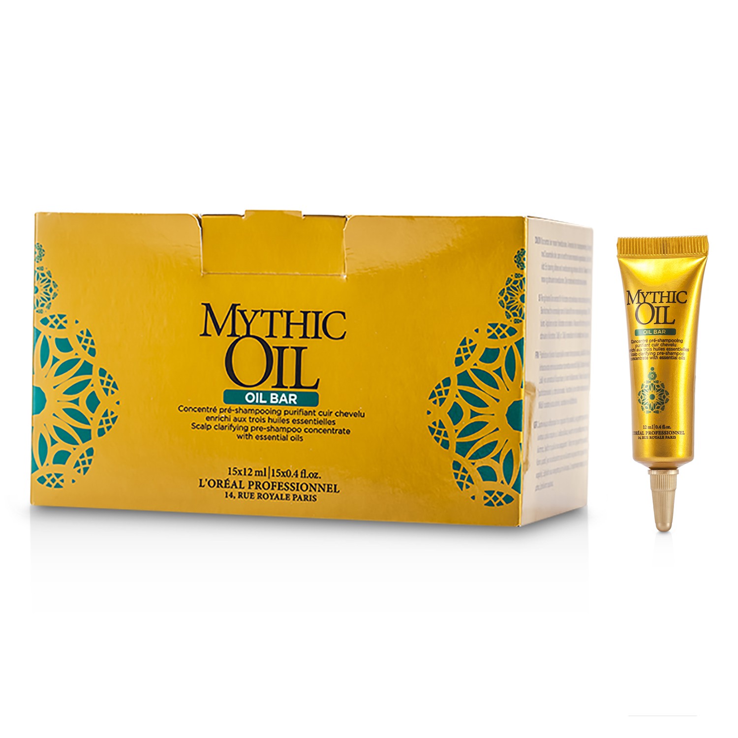 L'Oreal Mythic Oil Concentrado Pre Champú Aclarante de Cuero Cabelludo con Aceites Esenciales 15x12ml/0.4oz