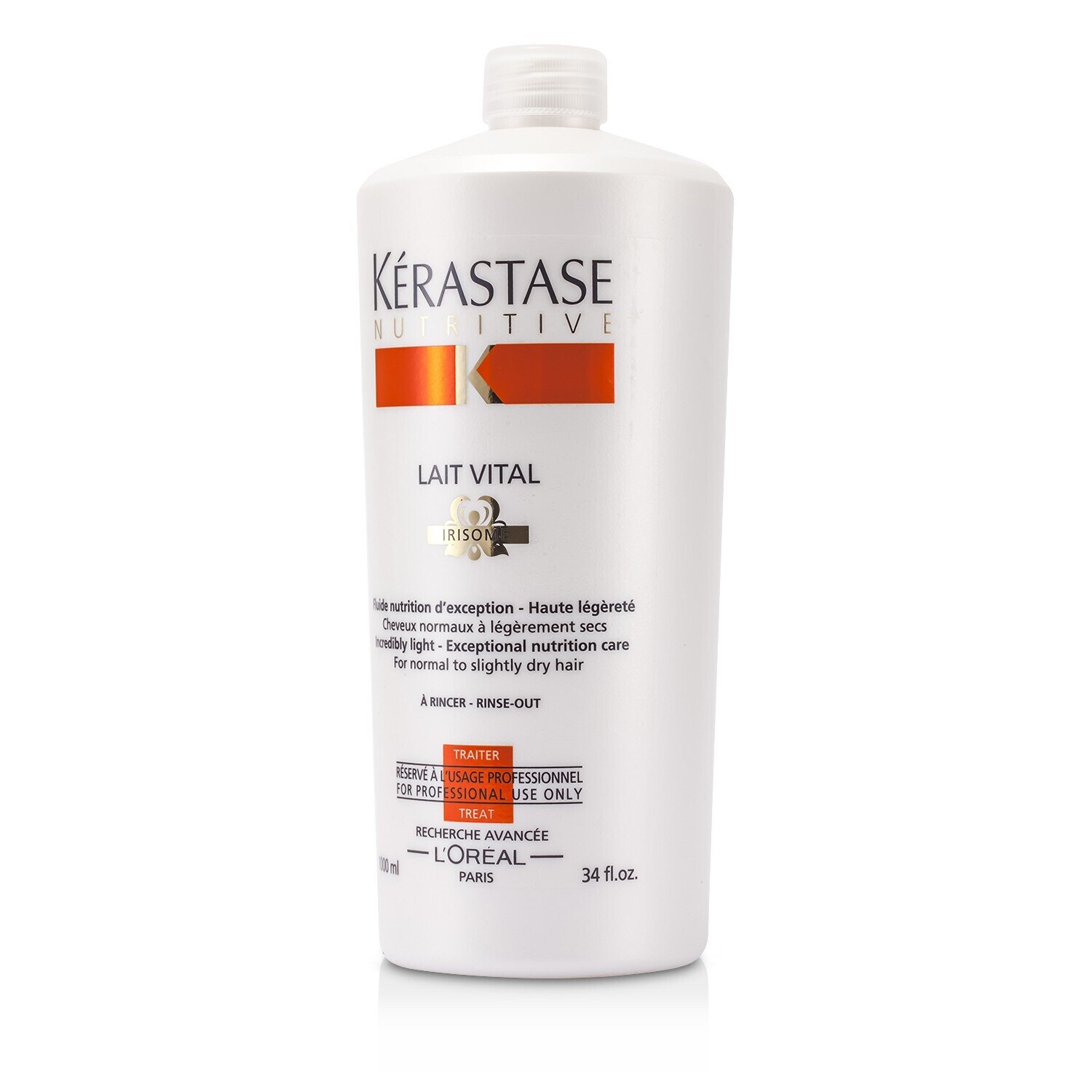 Kerastase Nutritive Lait Vital Incredibly Light - Exceptional Nutrition Care - Perawatan Rambut (Untuk Rambut Normal ke Sedikit Kering) 1000ml/34oz