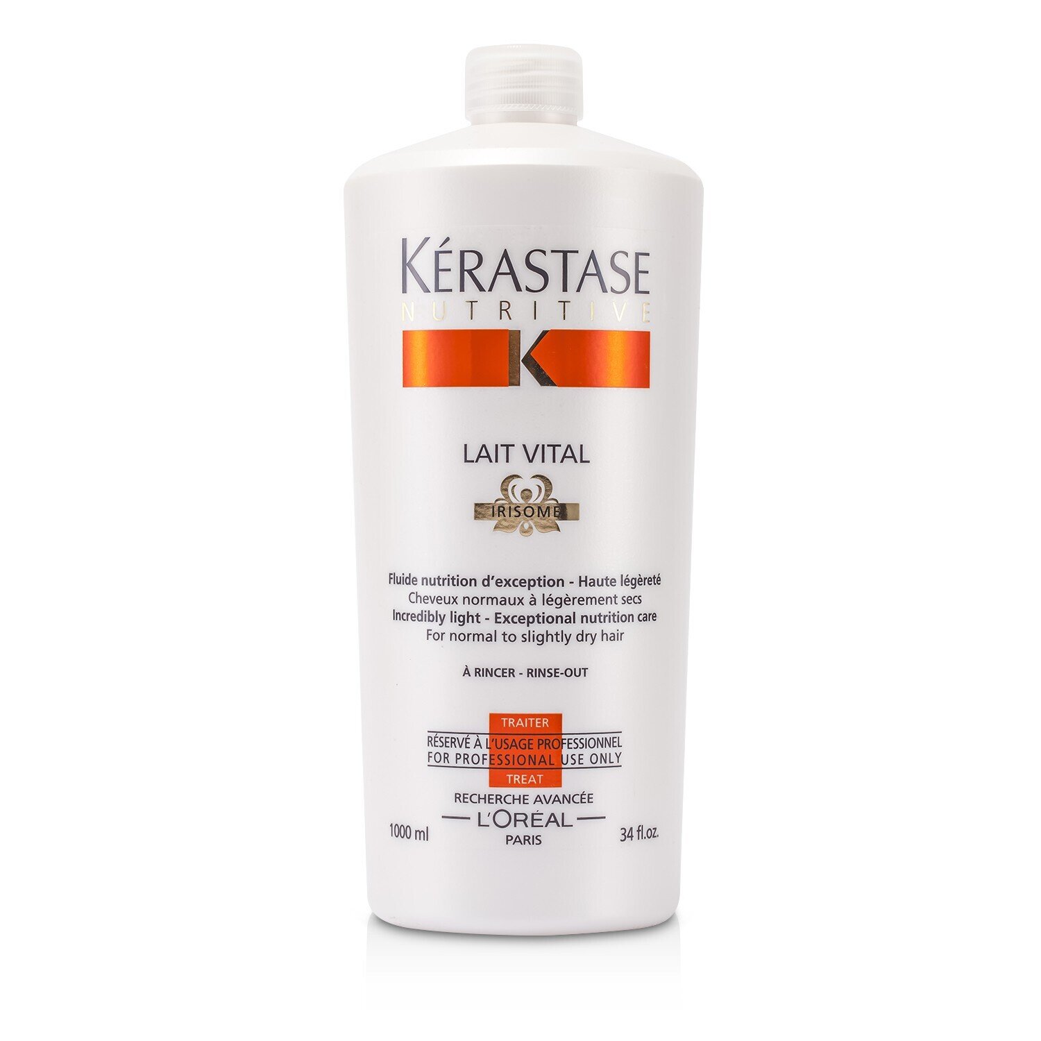 Kerastase Nutritive Lait Vital Incredibly Light - Exceptional Nutrition Care - Perawatan Rambut (Untuk Rambut Normal ke Sedikit Kering) 1000ml/34oz