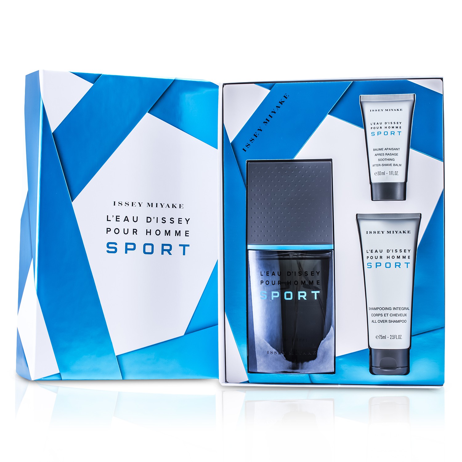 Issey Miyake L'Eau d'Issey Pour Homme Sport Coffret: Eau De Toilette Spray 100ml/3.3oz + All Over Shampoo 75ml/2.5oz + After Shave Balm 30ml/1oz 3pcs