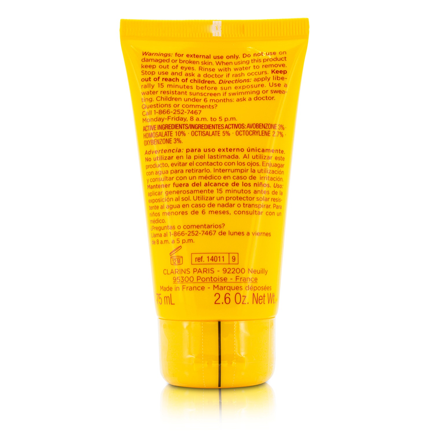 Clarins Sunscreen for Face Wrinkle Control Cream Broad Spectrum SPF 30 - Tabir Surya 75ml/2.6oz