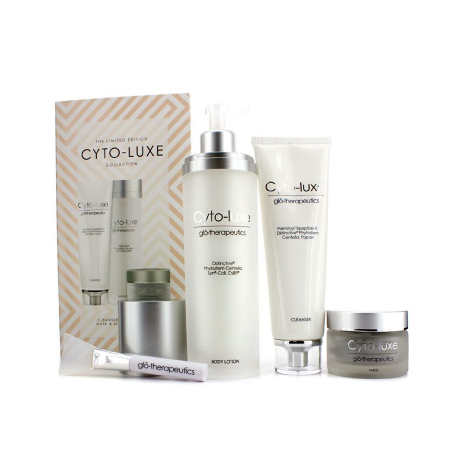 Glotherapeutics Cyto-Luxe Collection (Limited Edition): Body Lotion + Cleanser + Mask + Mask Applicator 4pcs