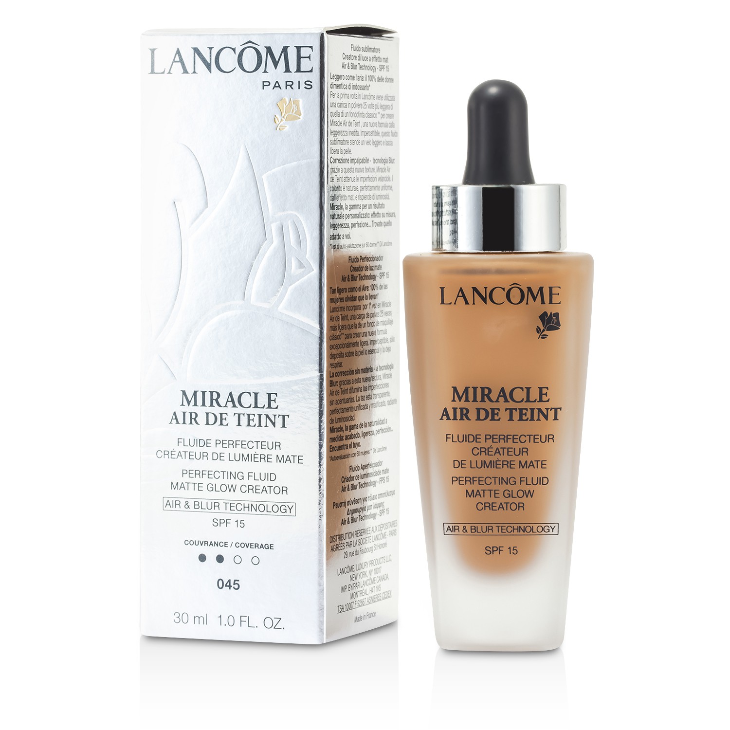 Lancome Miracle Air De Teint საუცხოო ფლუიდი SPF 15 30ml/1oz