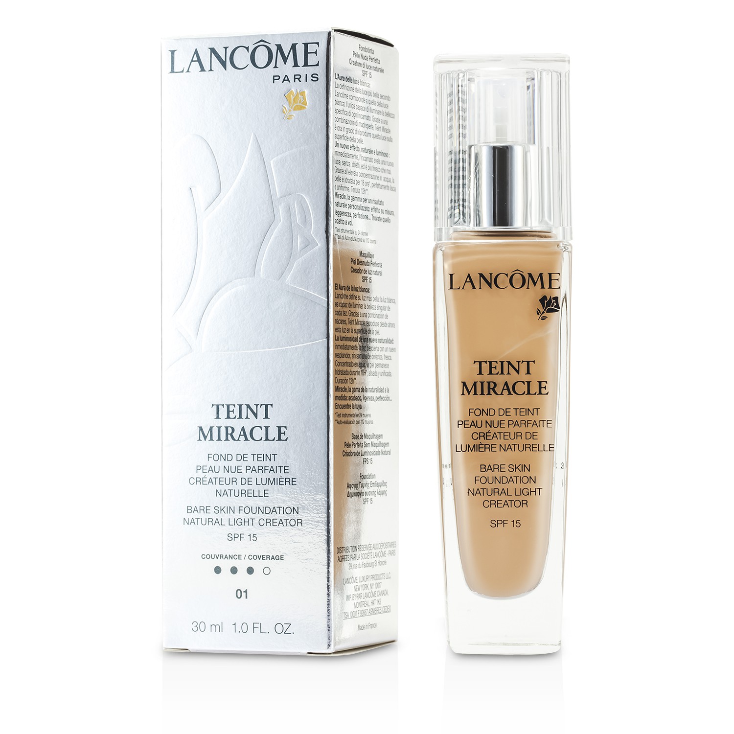 Lancome Teint Miracle Bare Skin Foundation Natural Light Creator SPF 15 30ml/1oz