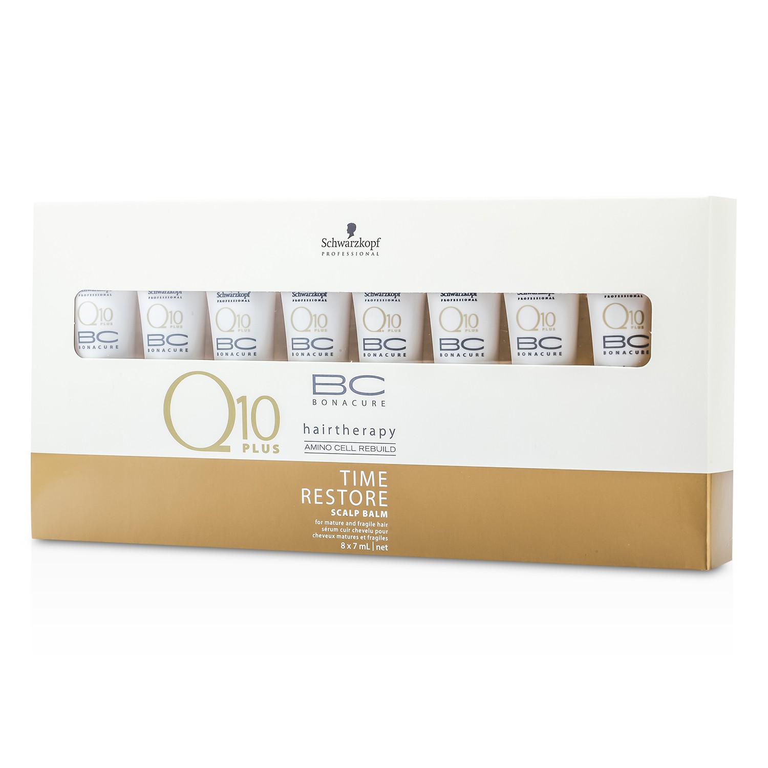 Schwarzkopf BC Time Restore Q10 Plus Bálsamo de Cuero Cabelludo (Para Cabello Maduro y Frágil) 8x7ml/0.25oz