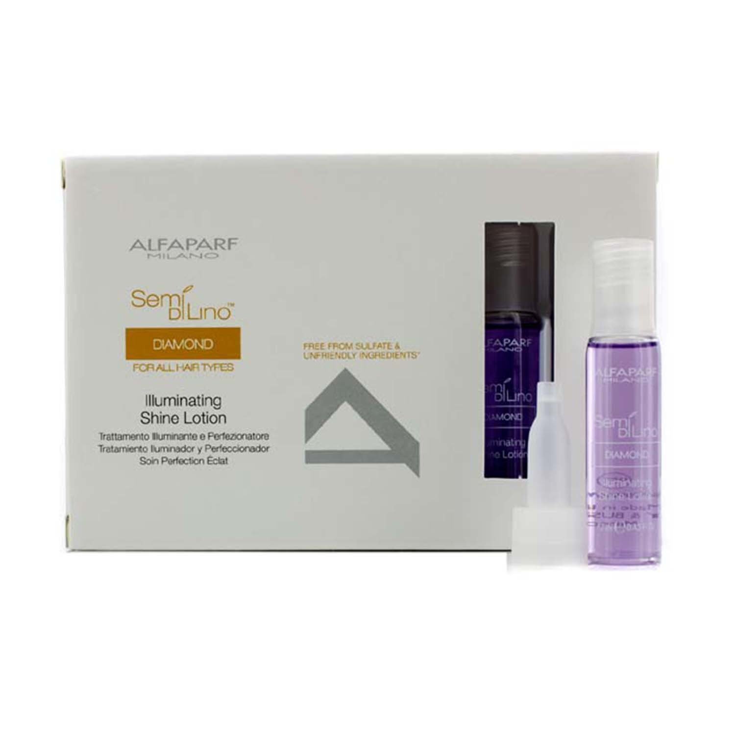 AlfaParf Semi Di Lino Diamond Illuminating Shine Lotion (For All Hair Types) 12x13ml/0.43oz