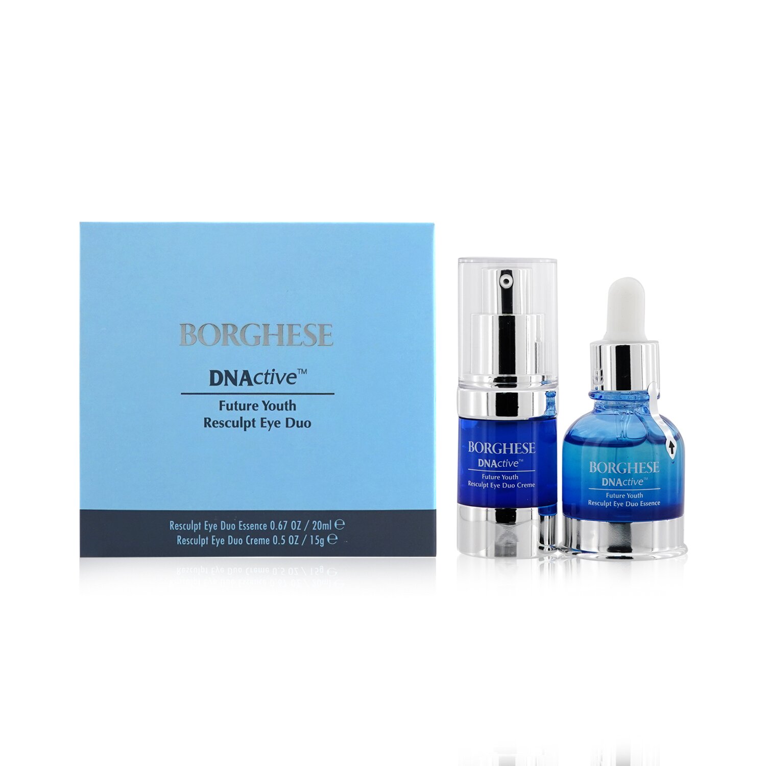 Borghese DNActive Future Youth Resculpt Eye Duo: Resculpt Eye Duo Essence 20ml/0.67oz + Resculpt Eye Duo Creme 15g/0.5oz 2pcs