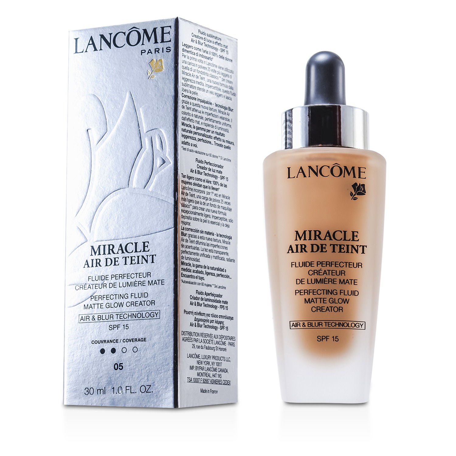 Lancome Miracle Air De Teint Perfecting Fluid SPF 15 30ml/1oz