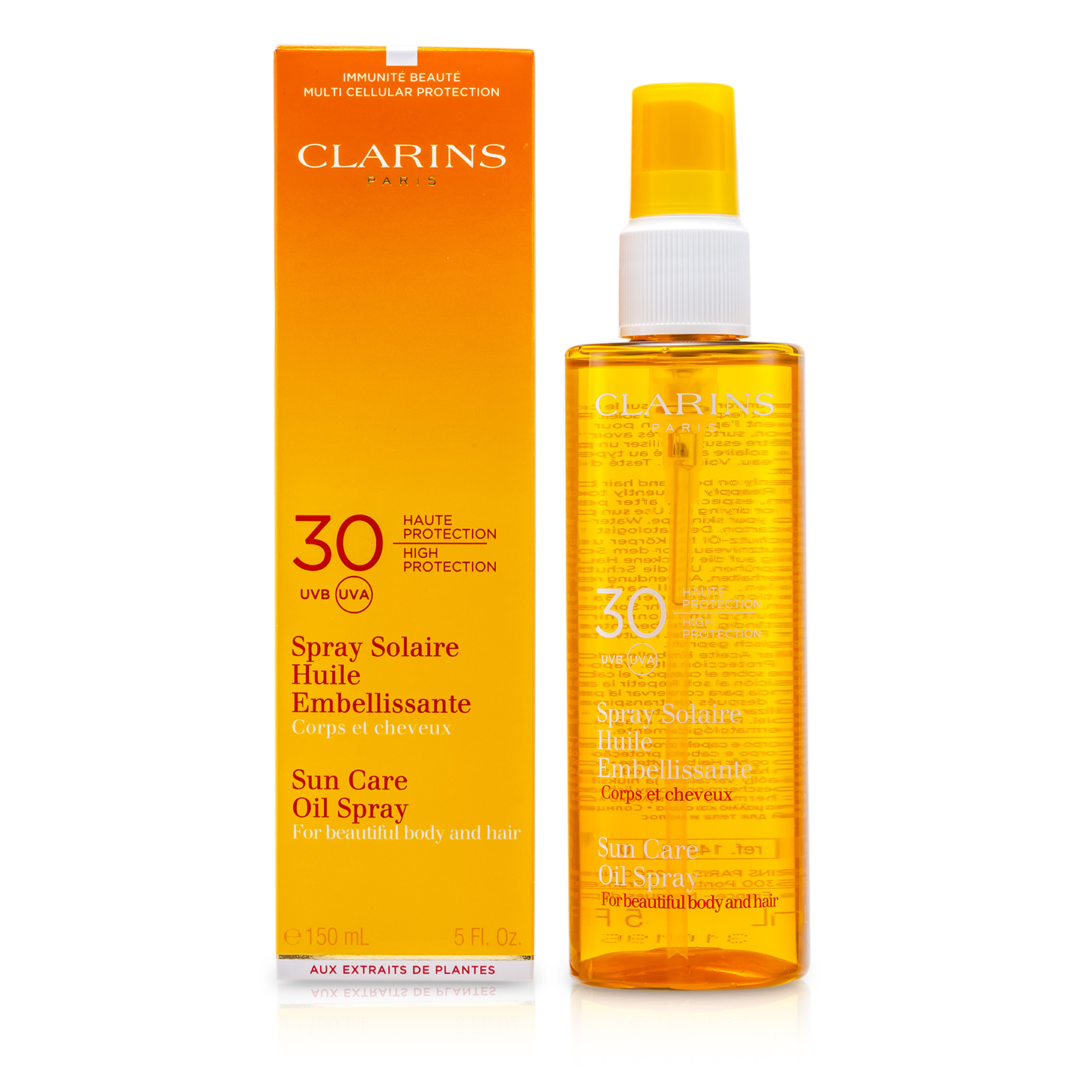 Clarins Aceite en Spray Cuidado Solar SPF 30 Protección Alta Para Cuerpo & Cabello 150ml/5oz