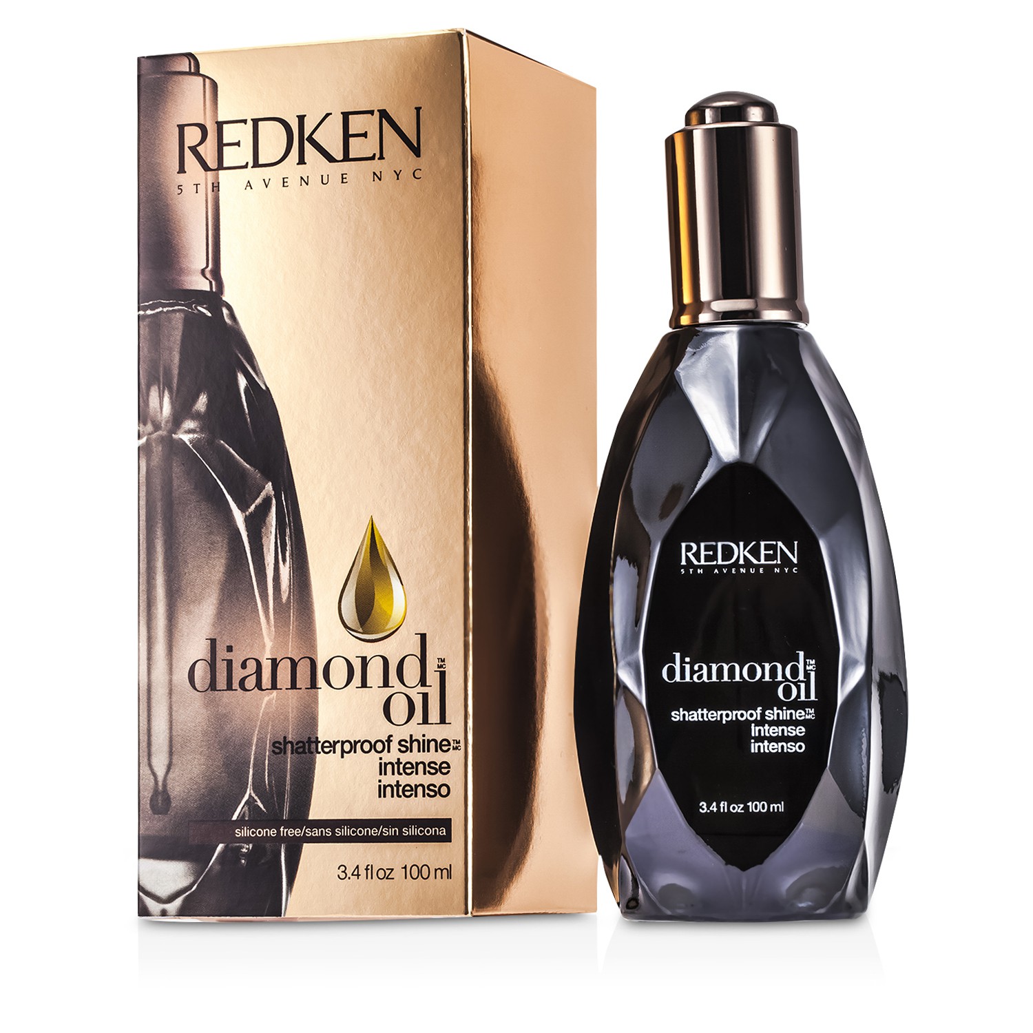 Redken Diamond Oil თმის მტვრევის საწინააღმდეგო მბზინავი ინტენსიური (უსიცოცხლო, დაზიანებული თმისთვის) 100ml/3.4oz