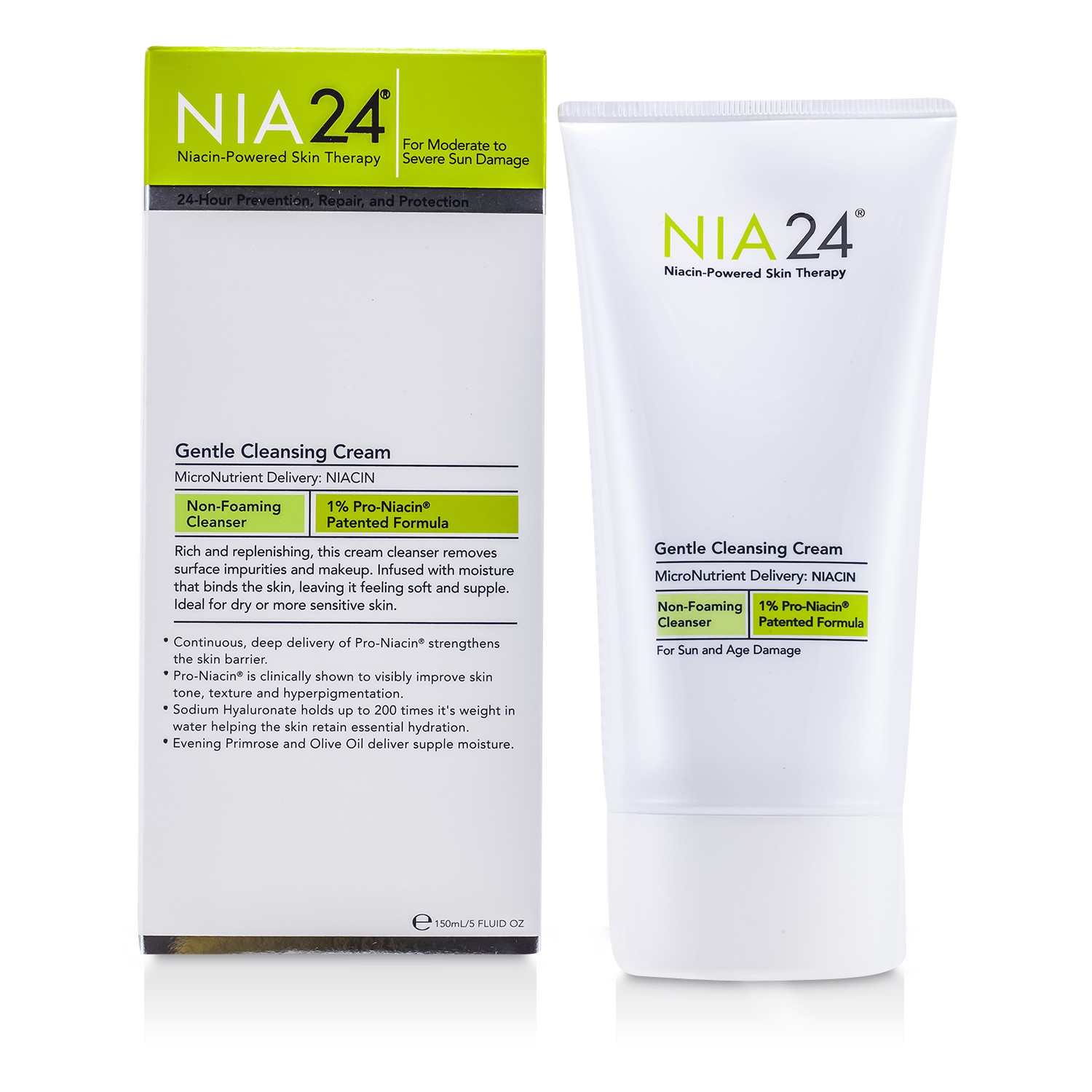 NIA24 Gentle Cleansing Cream (For tørr/sensitiv hud) 150ml/5oz