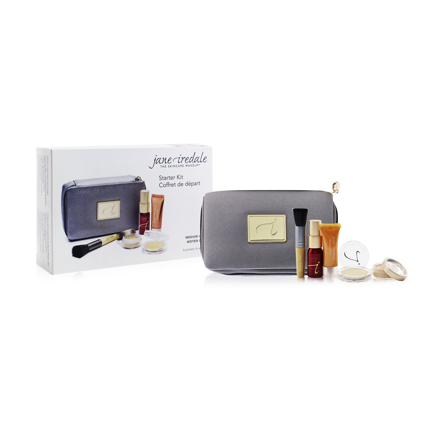 Jane Iredale Starter Kit (6 Pieces): 1xPrimer & Brighter, 1xLoose Mineral Powder, 1xMineral Foundation 6pcs