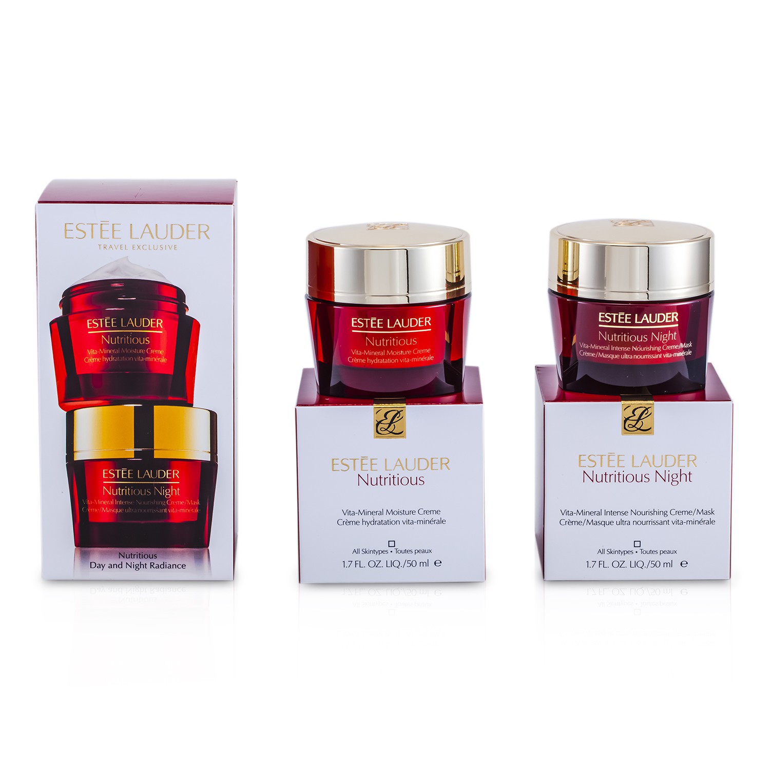 Estee Lauder Nutritious Day & Night Radiance Set: Vita-Mineral Moisture Creme 50ml + Intense Nourishing Creme/Mask 50ml 2pcs