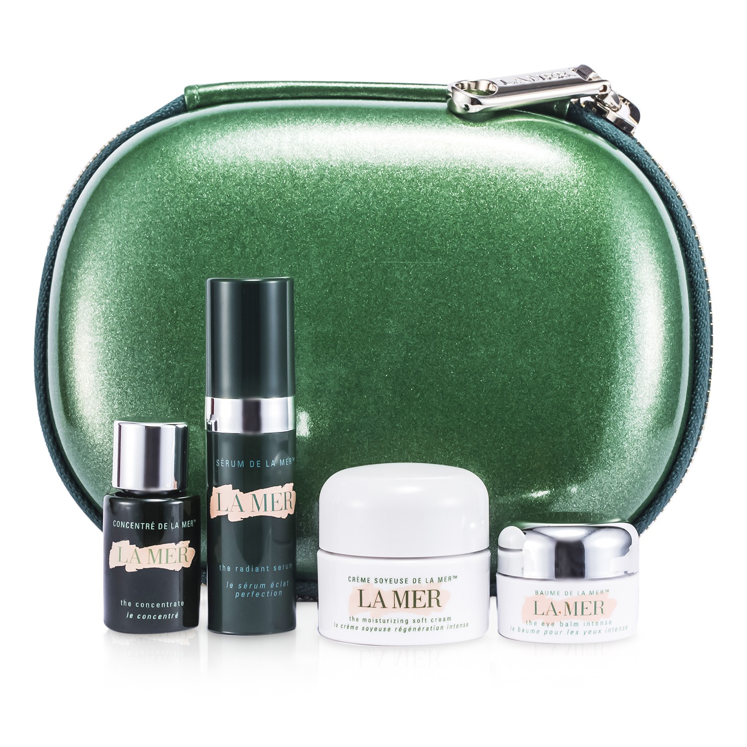 La Mer Travel Set: Soft Cream 7ml + Radiant Serum 5ml + Concentrate 5ml + Eye Balm Intense 3ml + Box 4pcs+1box