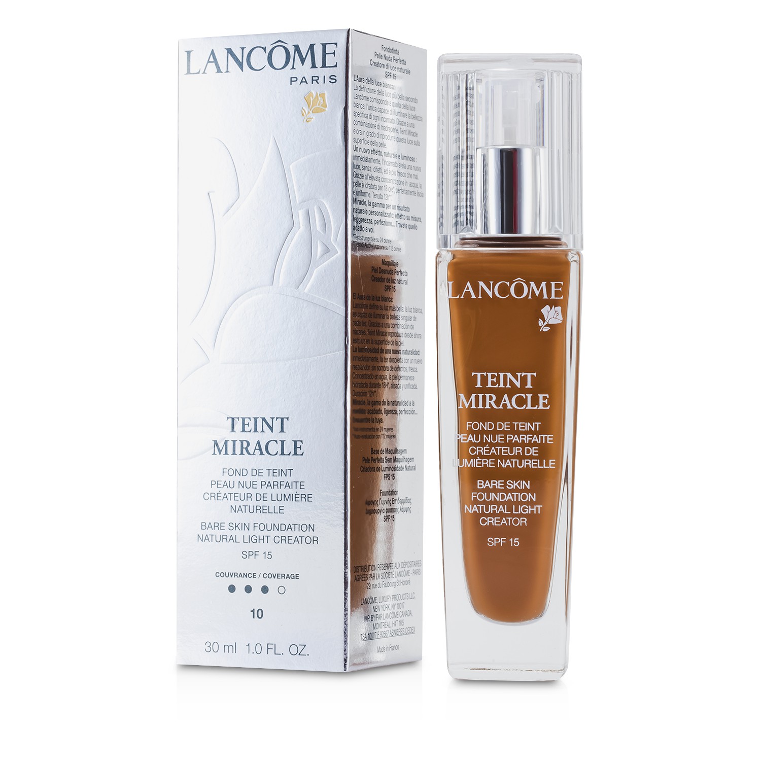 Lancome Podkład z ochronnym filtrem Teint Miracle Bare Skin Foundation Natural Light Creator SPF 15 30ml/1oz