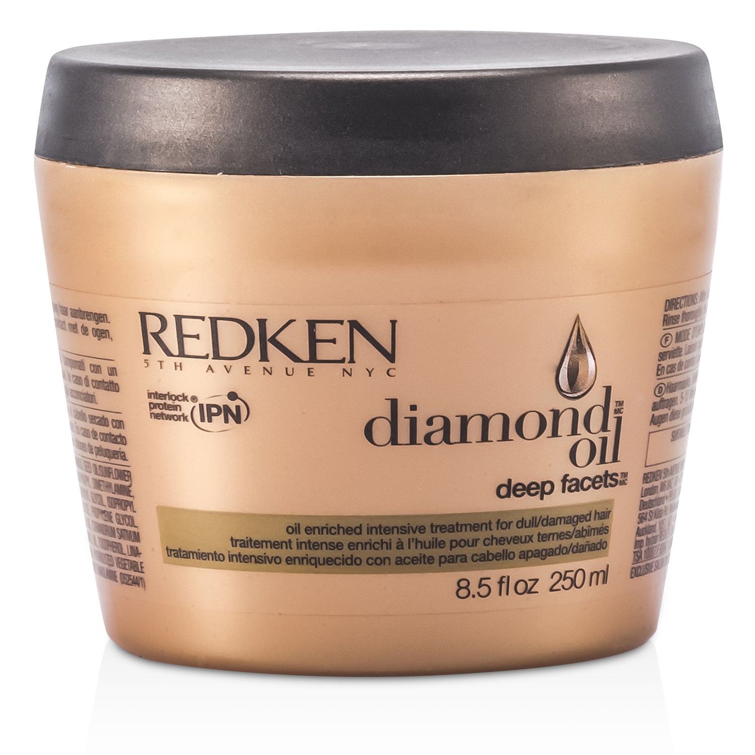 Redken Diamond Oil Deep Facets Εμπλουτισμένη Έντονη Θεραπεία Λαδιού (Για Θαμπά, Κατεστραμμένα Μαλλιά) 250ml/8.5oz